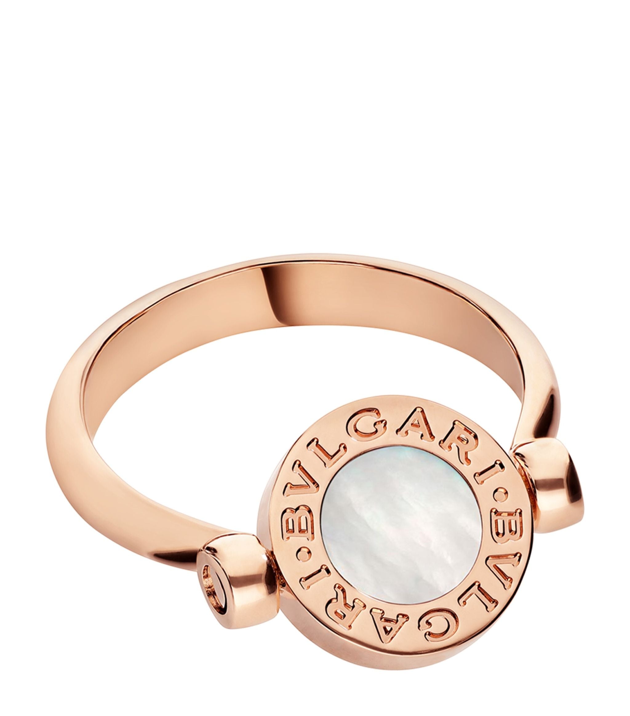 Rose Gold, Mother-of-Pearl and Carnelian BVLGARI BVLGARI Flip Ring Miscellaneous Harrods   