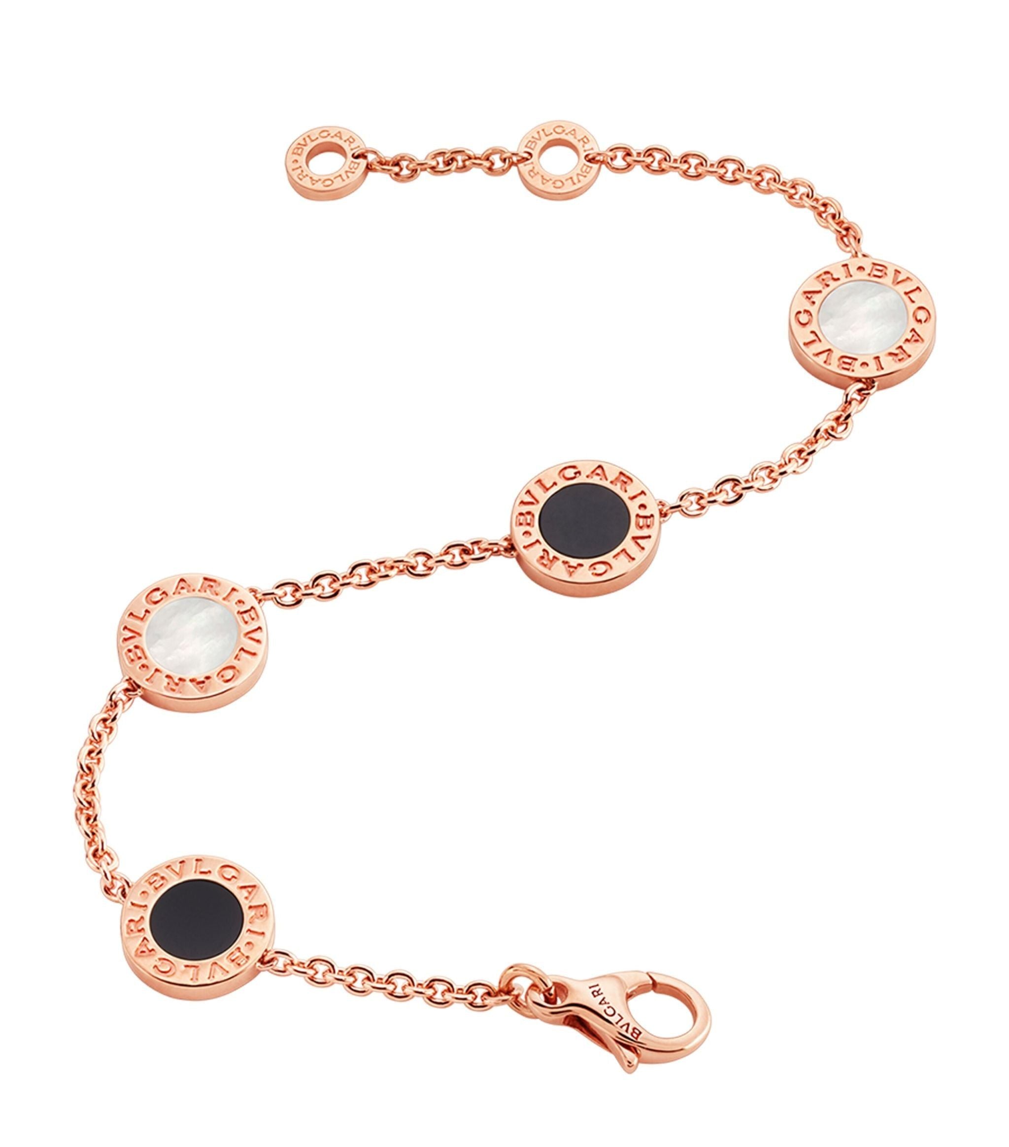 Rose Gold, Mother-of-Pearl and Onyx BVLGARI BVLGARI Bracelet GOODS Harrods   