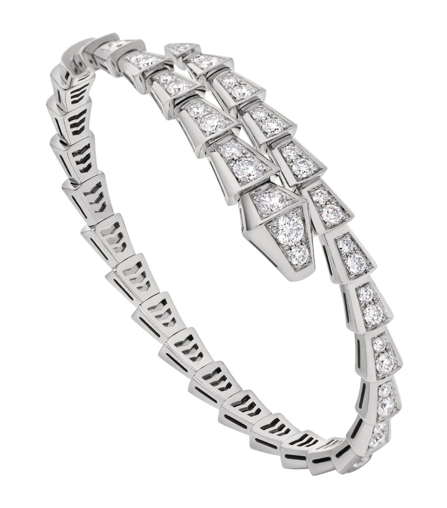 Small White Gold and Diamond Serpenti Viper Bracelet