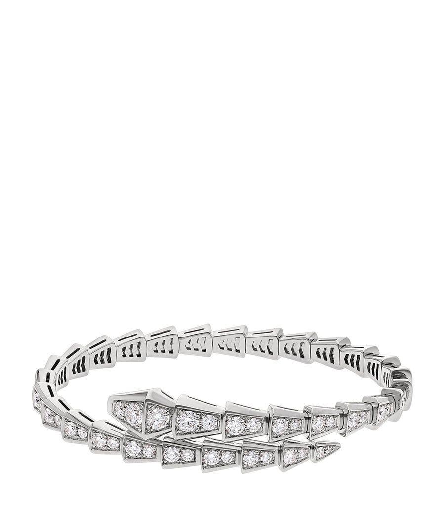 Small White Gold and Diamond Serpenti Viper Bracelet