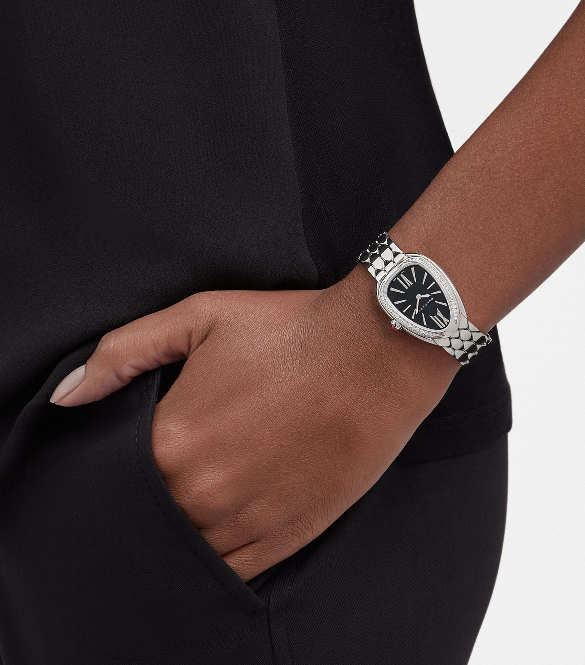 Stainless Steel and Diamond Serpenti Seduttori Watch 33mm GOODS Harrods   