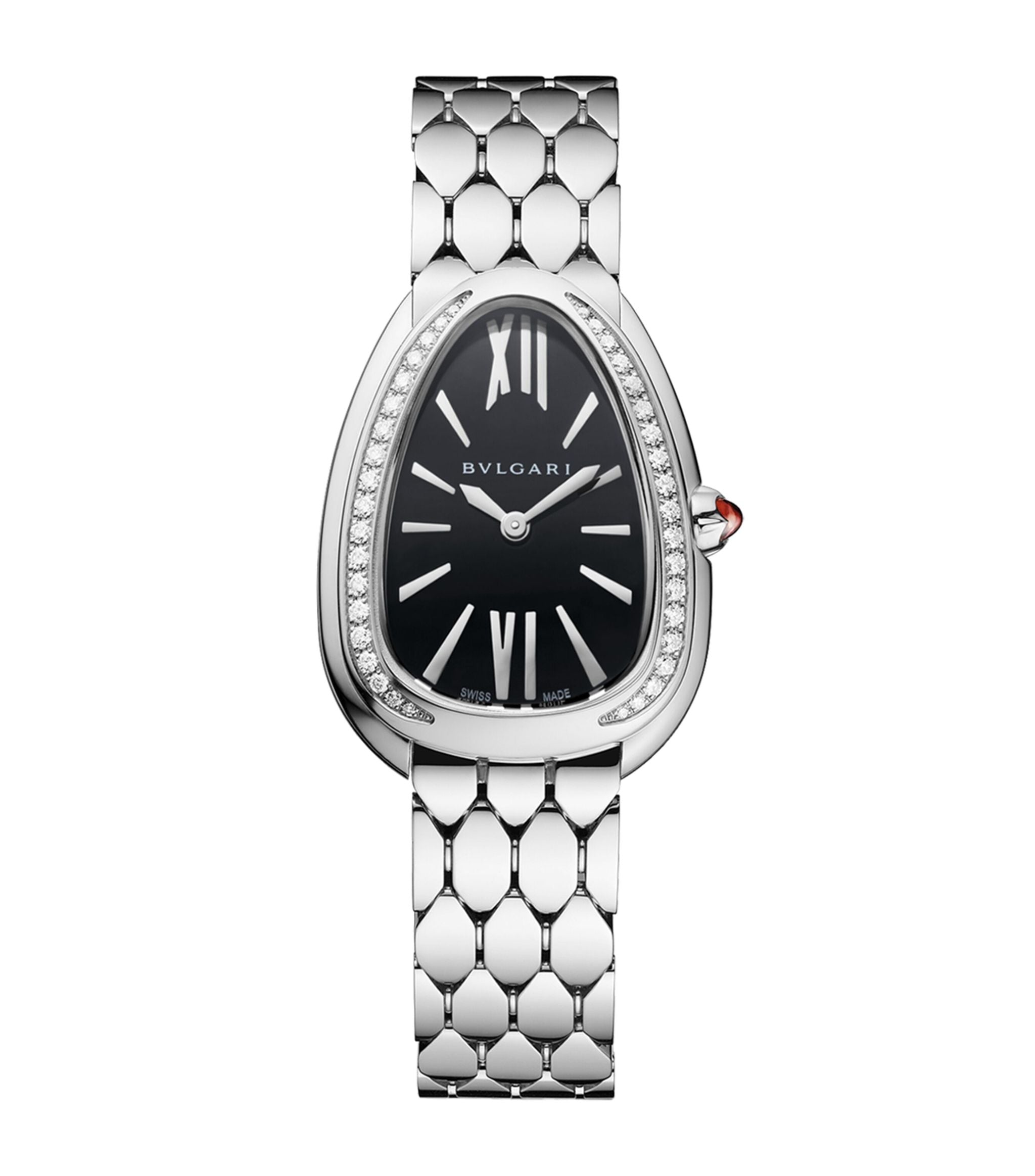 Stainless Steel and Diamond Serpenti Seduttori Watch 33mm GOODS Harrods   