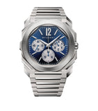 Stainless Steel Octo Finissimo Chronograph GMT Watch 43mm GOODS Harrods   