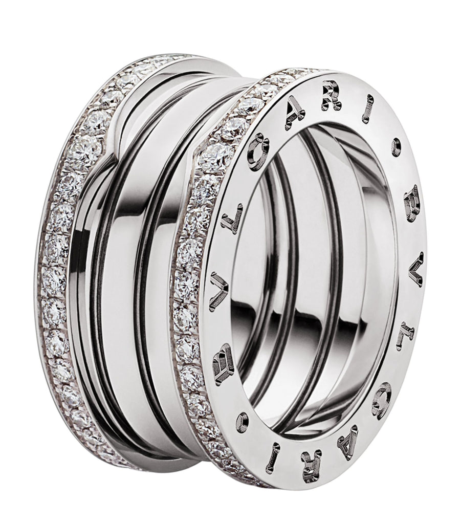 White Gold and Diamond B.zero1 Four-Band Ring