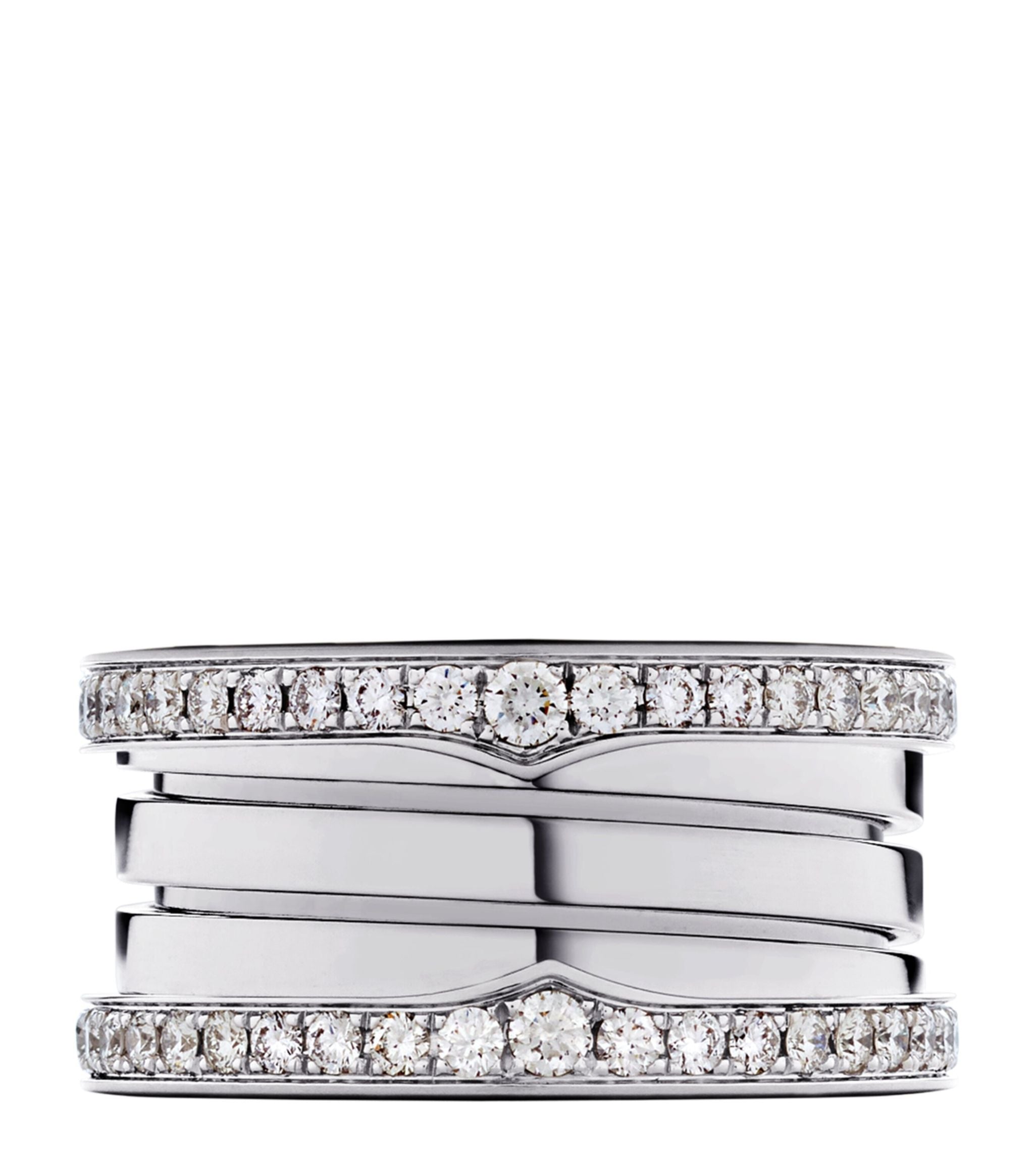 White Gold and Diamond B.zero1 Four-Band Ring GOODS Harrods   