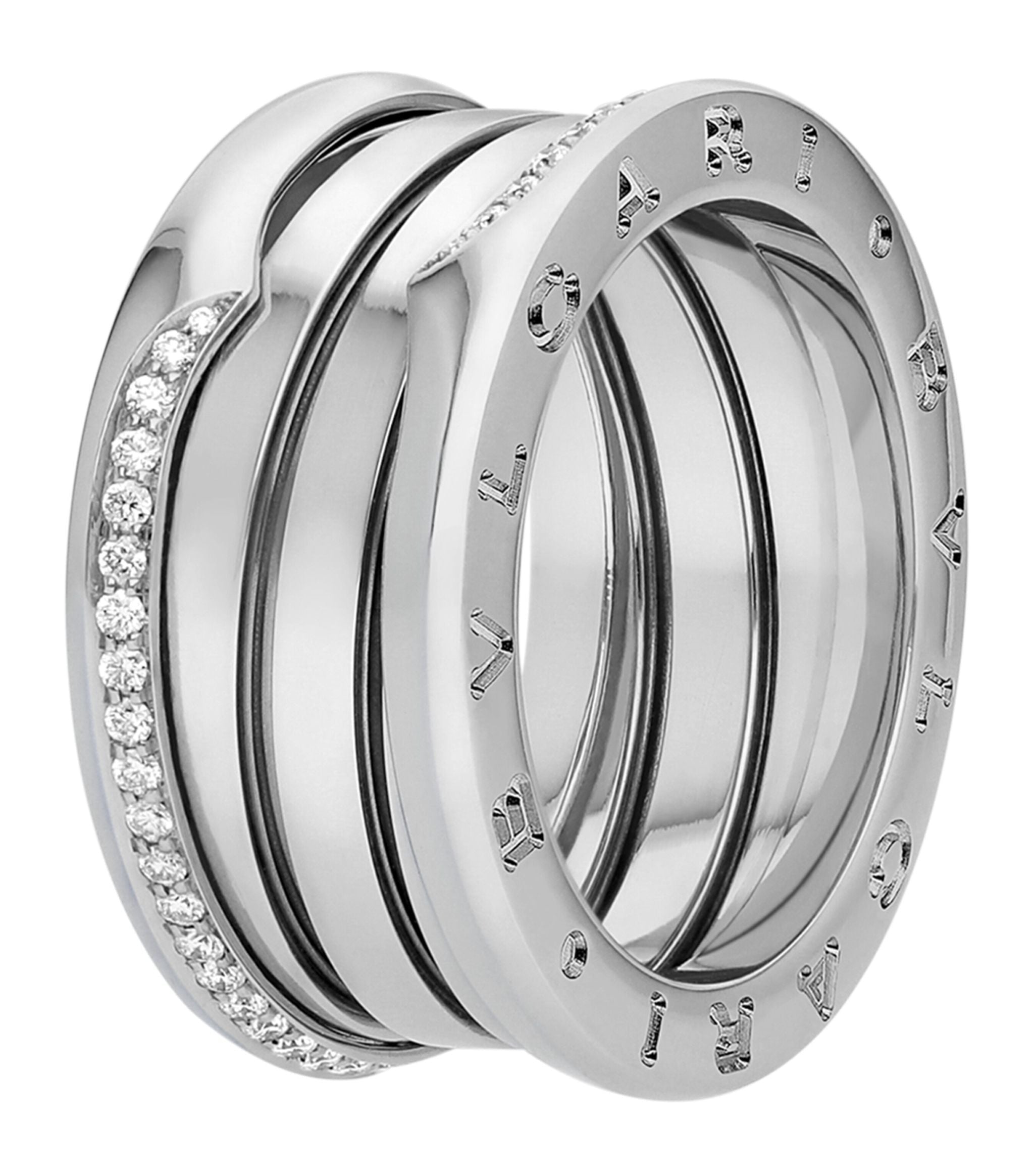 White Gold and Diamond B.zero1 Three-Band Ring GOODS Harrods   