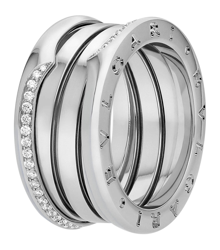 White Gold and Diamond B.zero1 Three-Band Ring