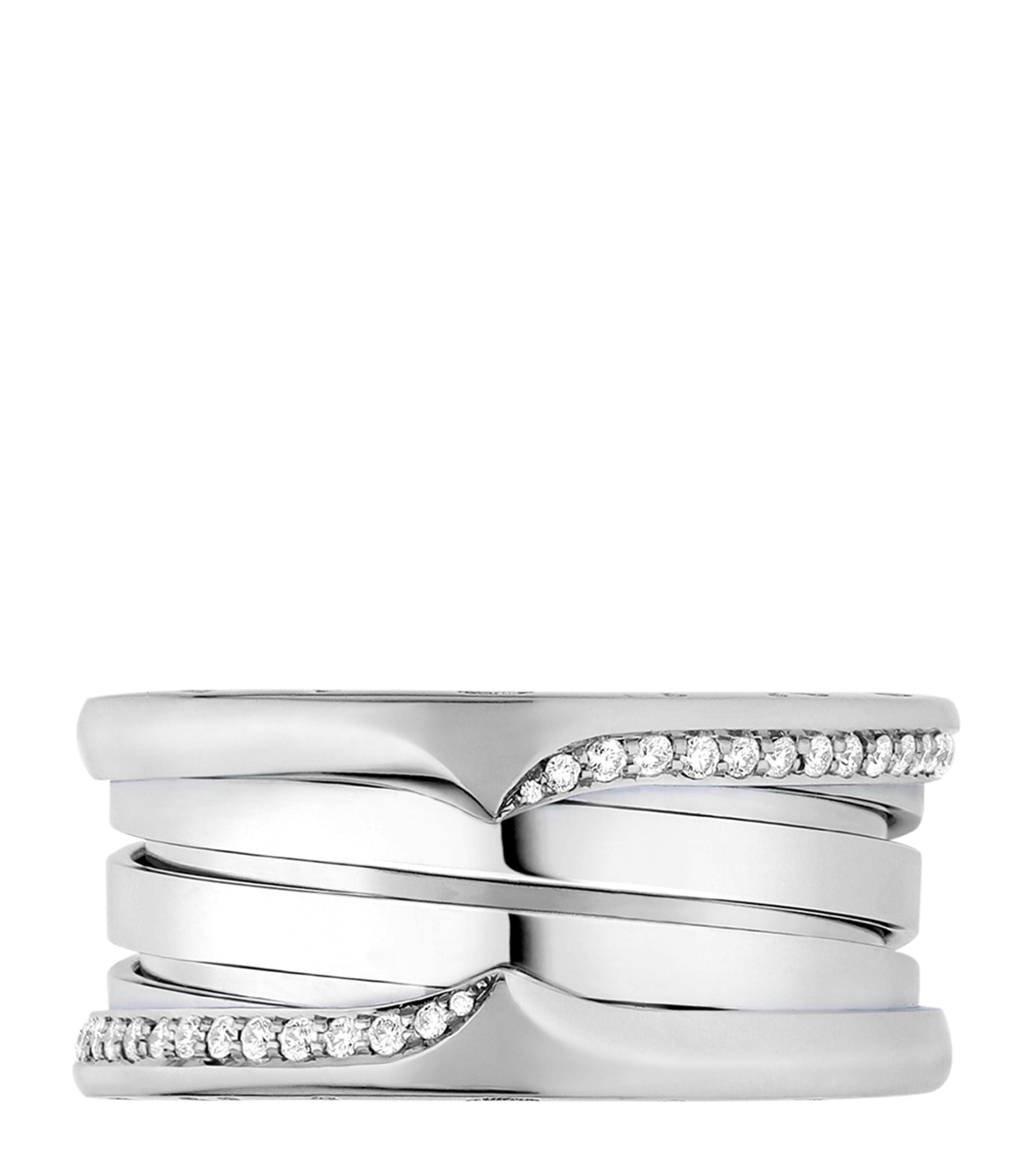 White Gold and Diamond B.zero1 Three-Band Ring GOODS Harrods   