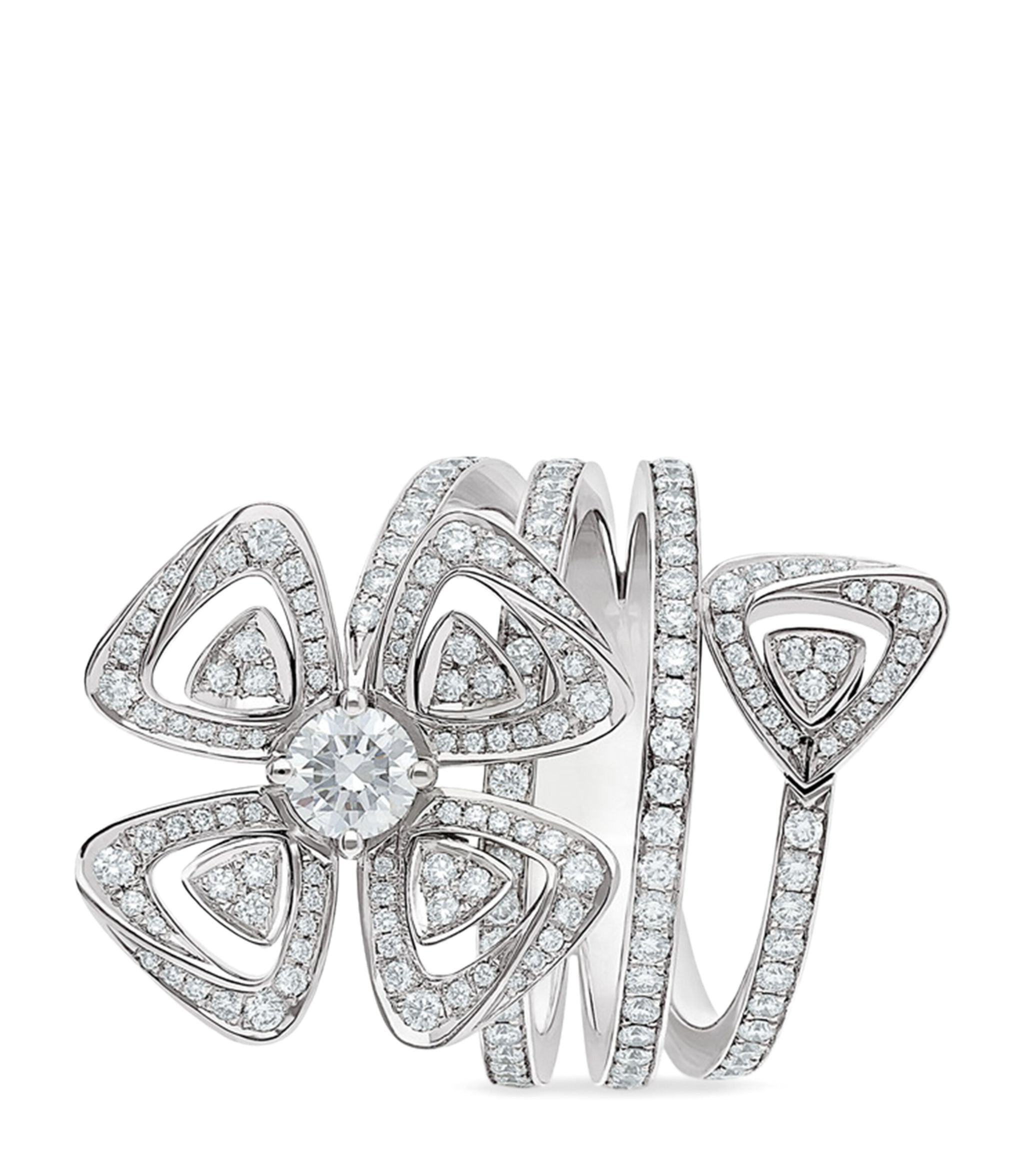 White Gold and Diamond Fiorever Ring GOODS Harrods   