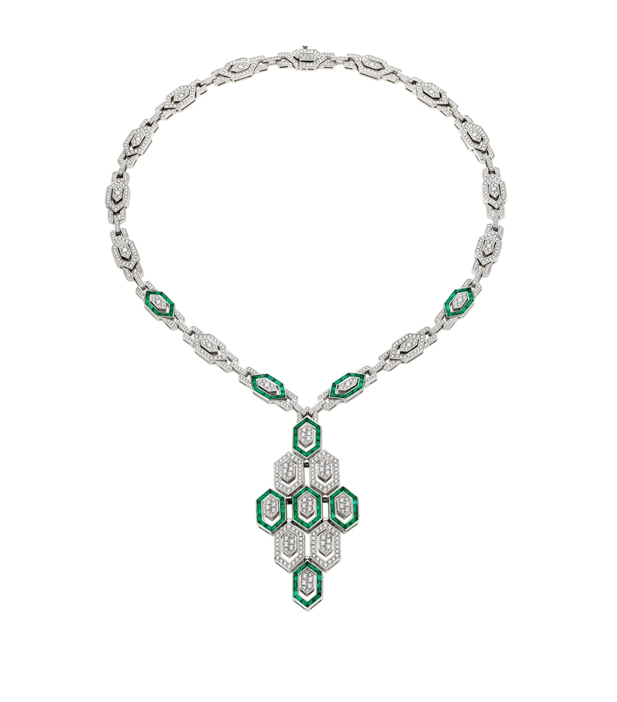 White Gold and Diamond Serpenti Seduttori Necklace GOODS Harrods   