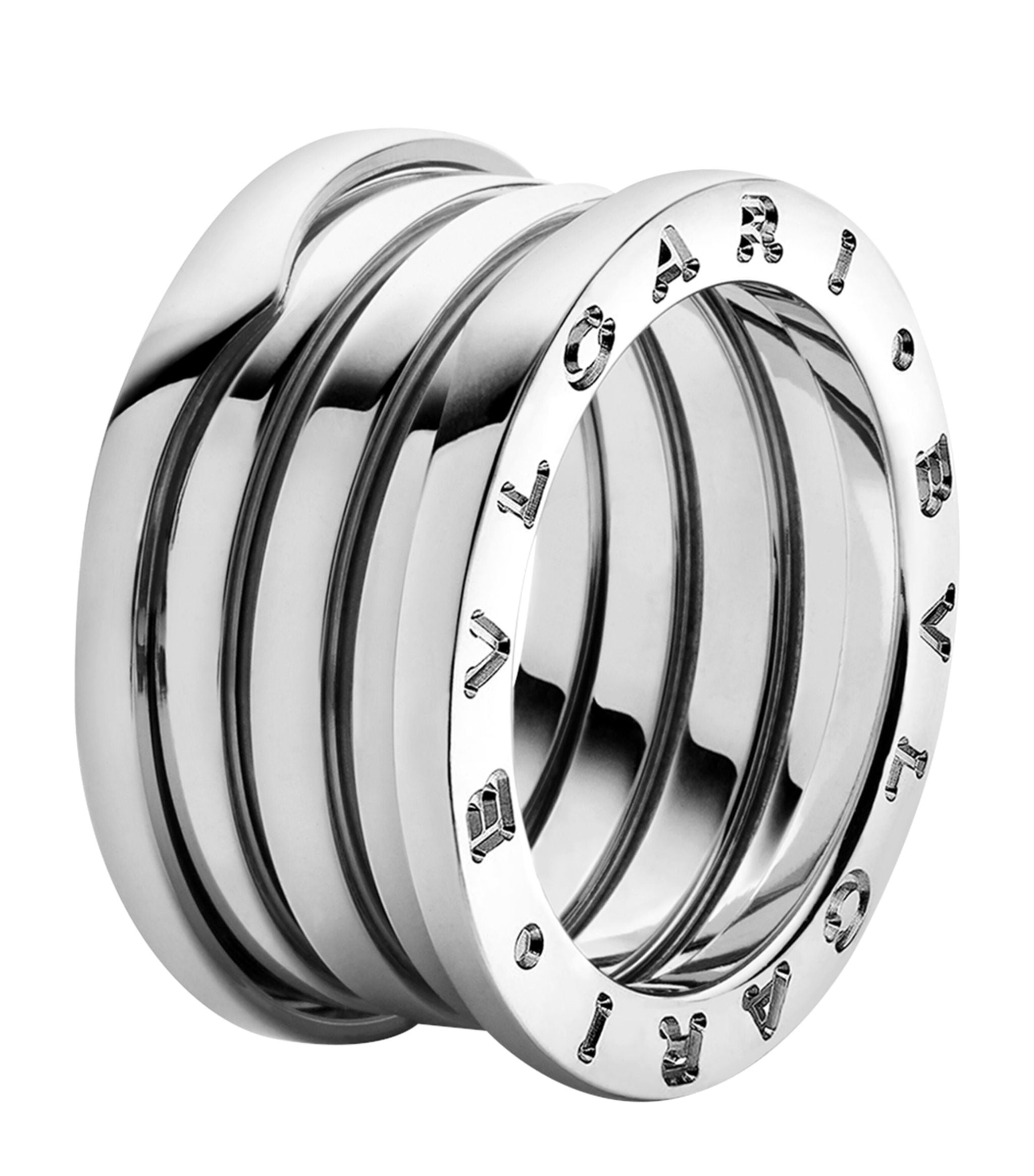 White Gold B.zero1 Four Band Ring GOODS Harrods   