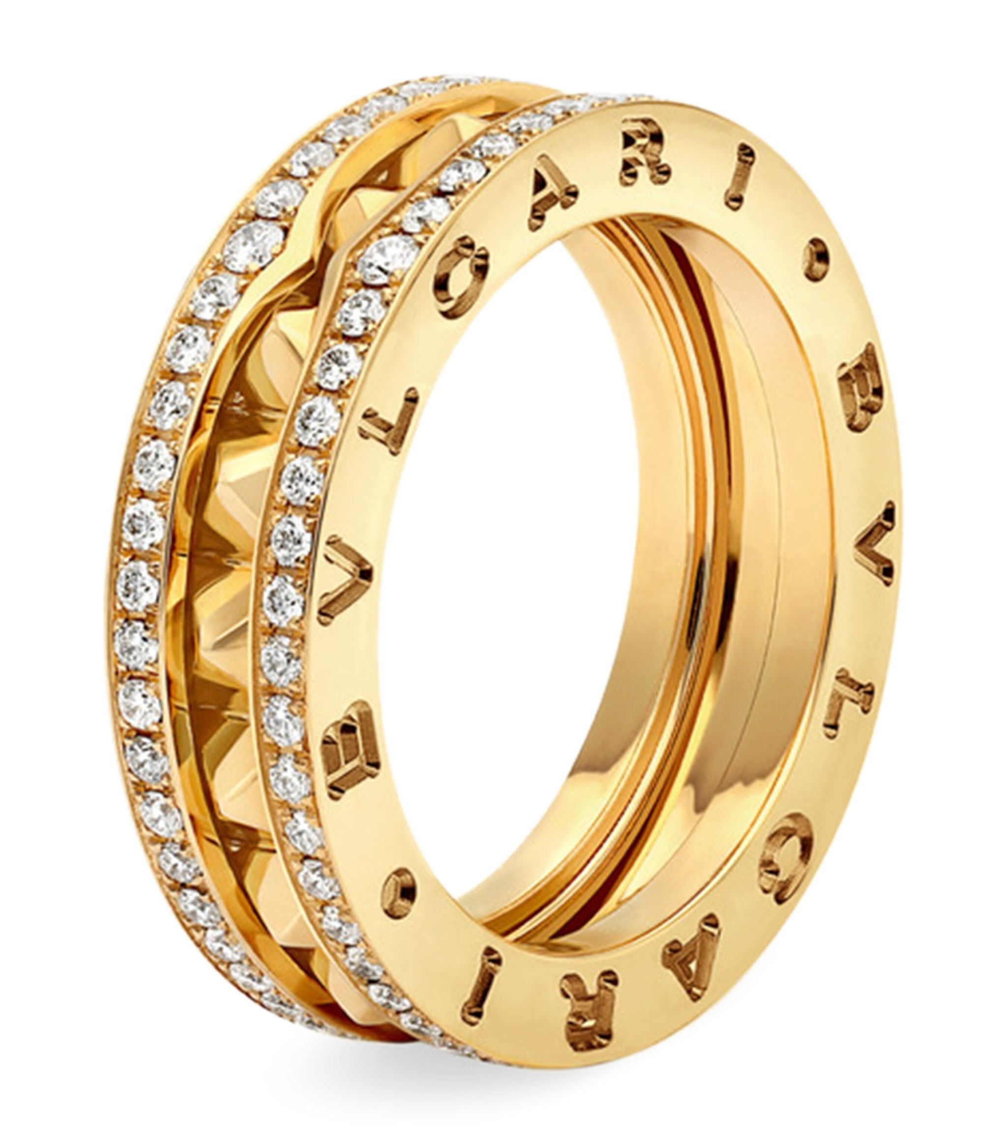 Yellow Gold and Diamond B.zero1 Rock One-Band Ring GOODS Harrods   