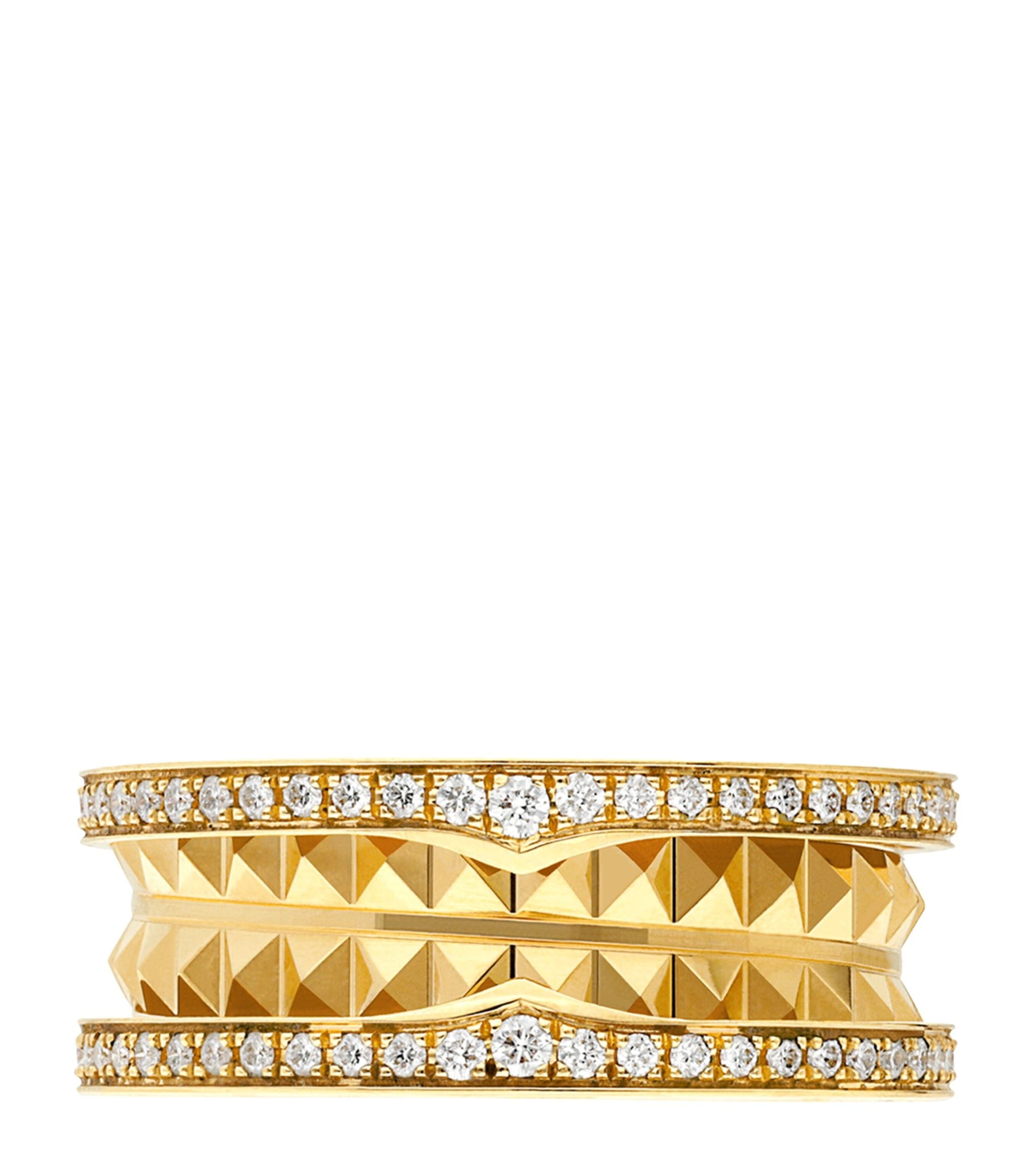 Yellow Gold and Diamond B.zero1 Rock Two-Band Ring GOODS Harrods   