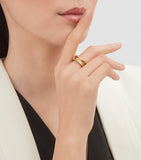 Yellow Gold and Diamond B.zero1 Rock Two-Band Ring GOODS Harrods   