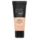 Maybelline Fit Me Matte & Poreless Full Coverage Normal to Oily Skin Foundation 101 True Ivory All Sainsburys   