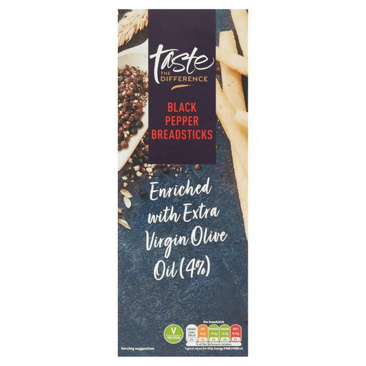 Sainsbury's Black Pepper Breadsticks, Taste the Difference 130g - McGrocer