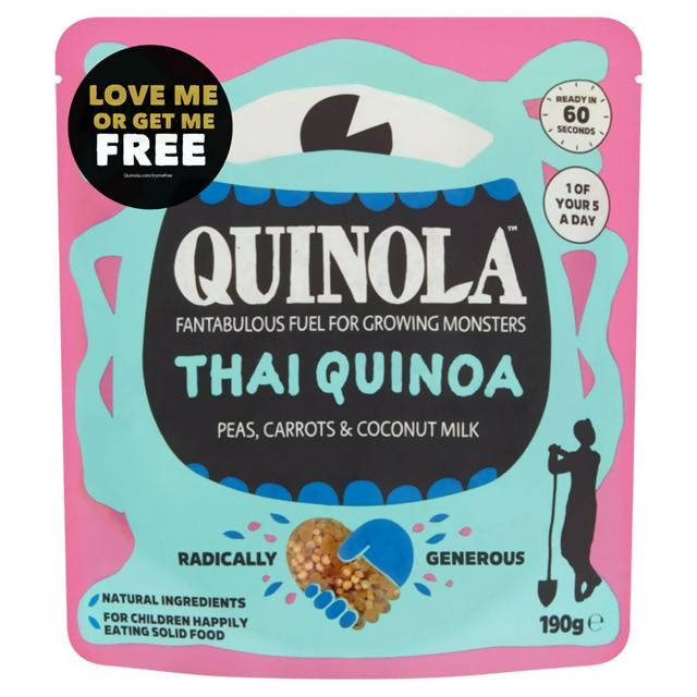 Quinola Organic Kids Thai Quinoa Peas Carrots & Coconut Milk 190g 12Month+