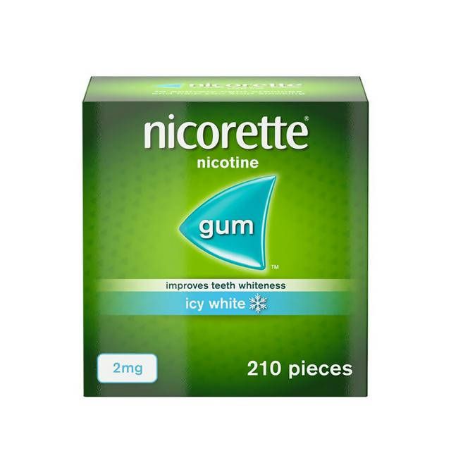 Nicorette® Icy White Gum Nicotine 2mg x210 Pieces (stop smoking aid)