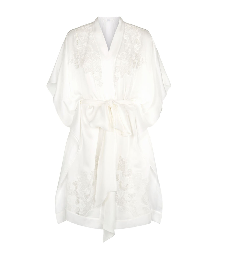 Silk Lace Trim Robe