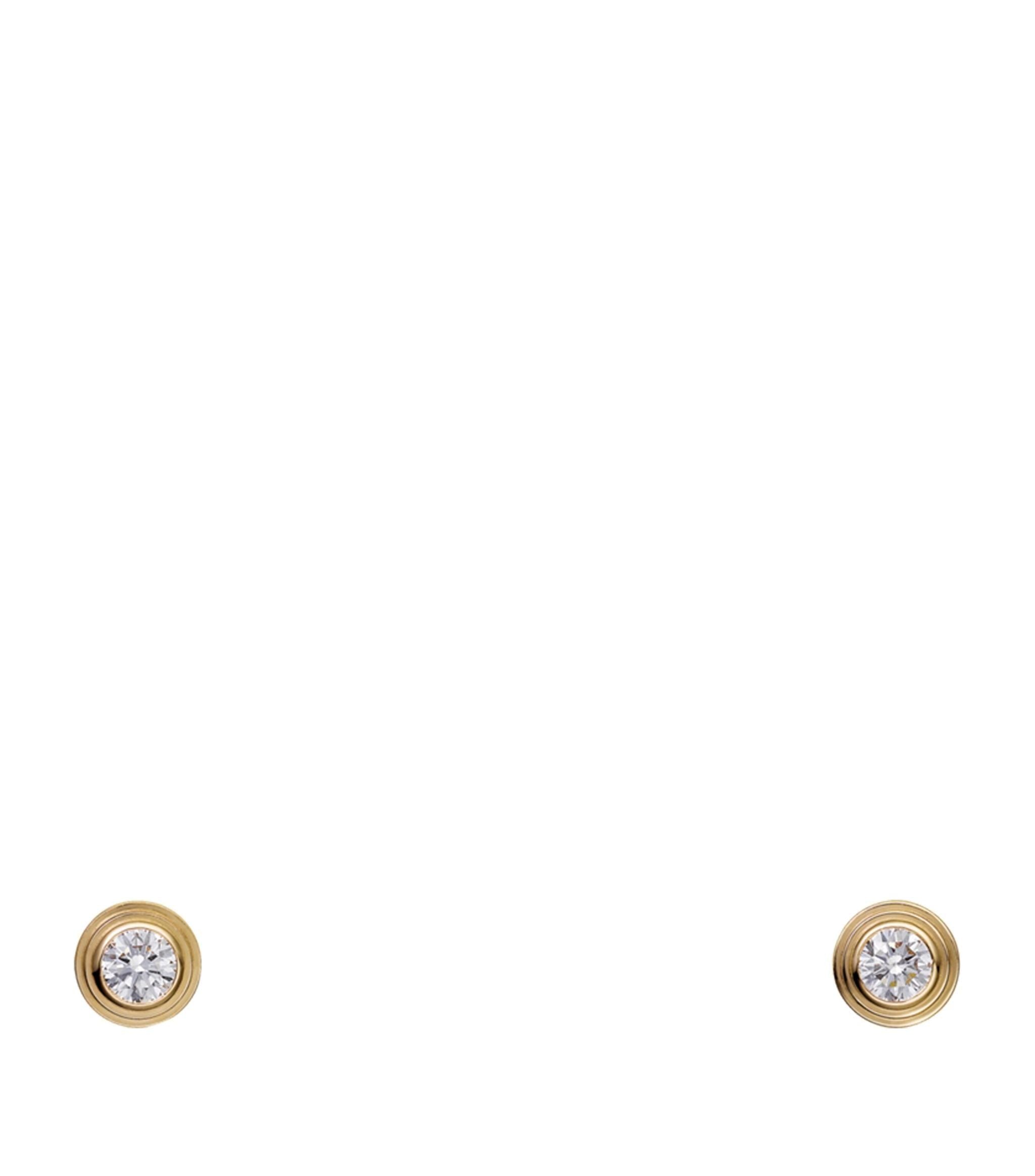 Extra-Small Yellow Gold and Diamond Cartier d'Amour Earrings GOODS Harrods   