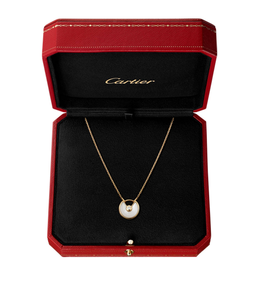 Extra Small Yellow Gold and Mother-of-Pearl Amulette de Cartier Necklace