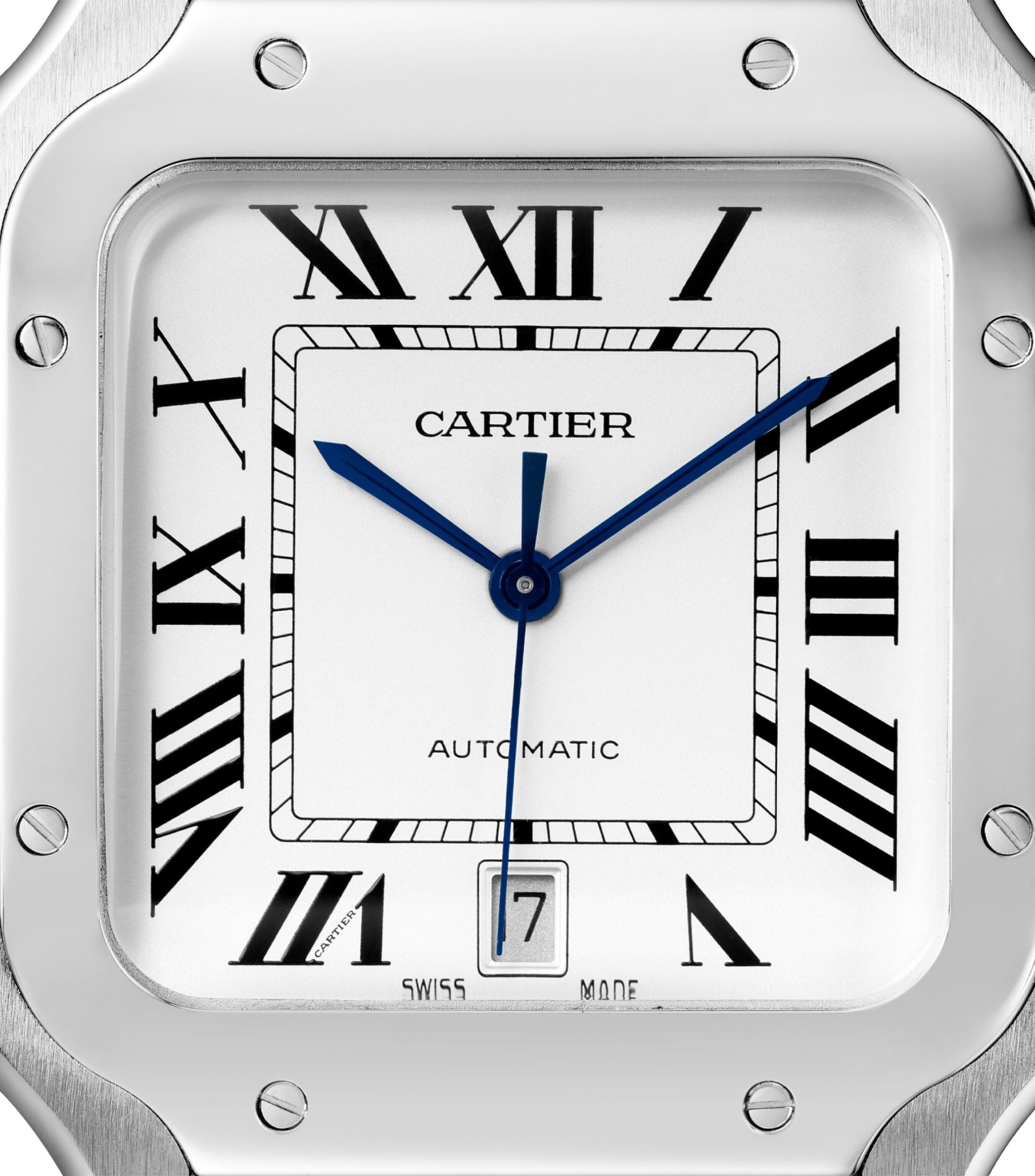 Large Steel Santos de Cartier Watch 39.8mm GOODS Harrods   