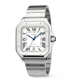 Large Steel Santos de Cartier Watch 39.8mm GOODS Harrods   