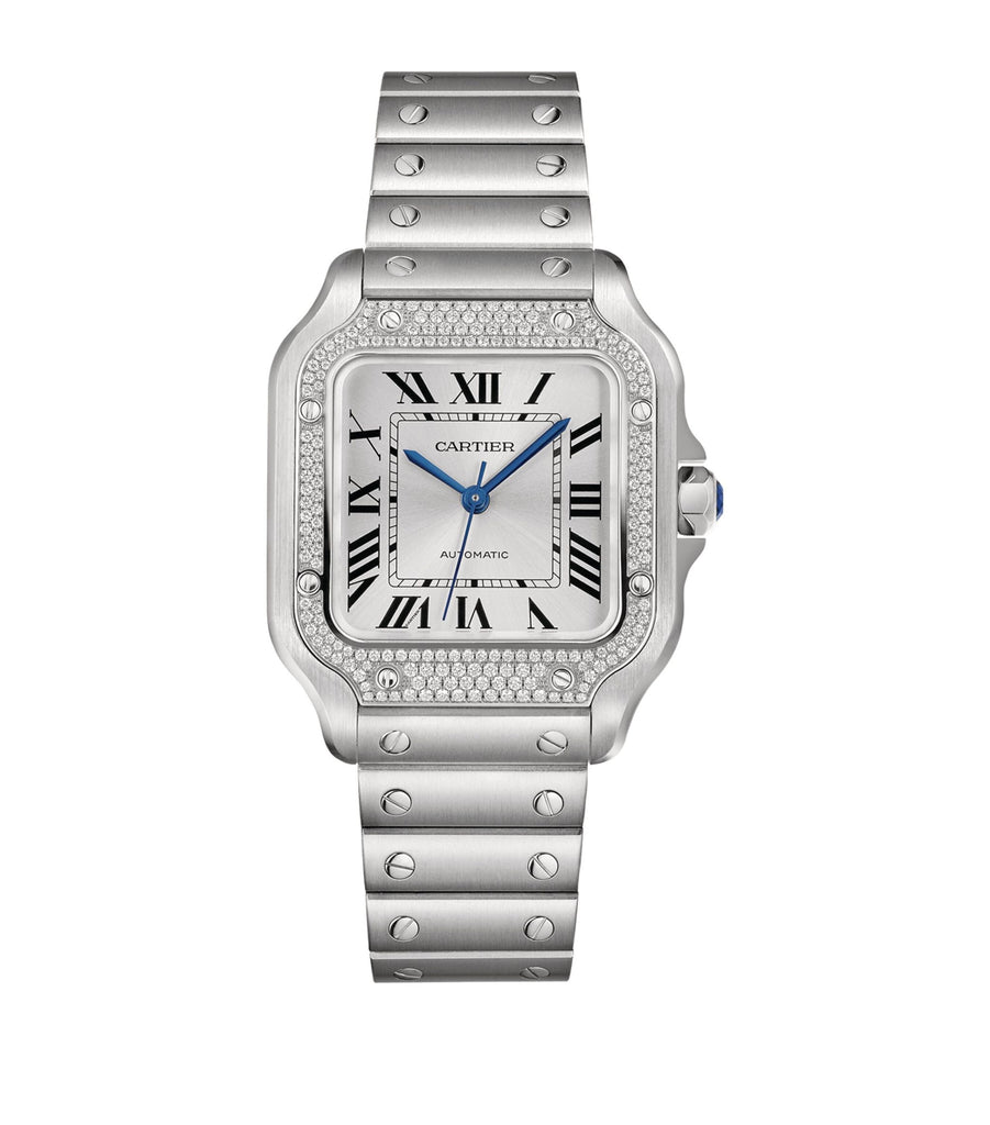 Medium Steel Santos de Cartier Watch 35.1mm