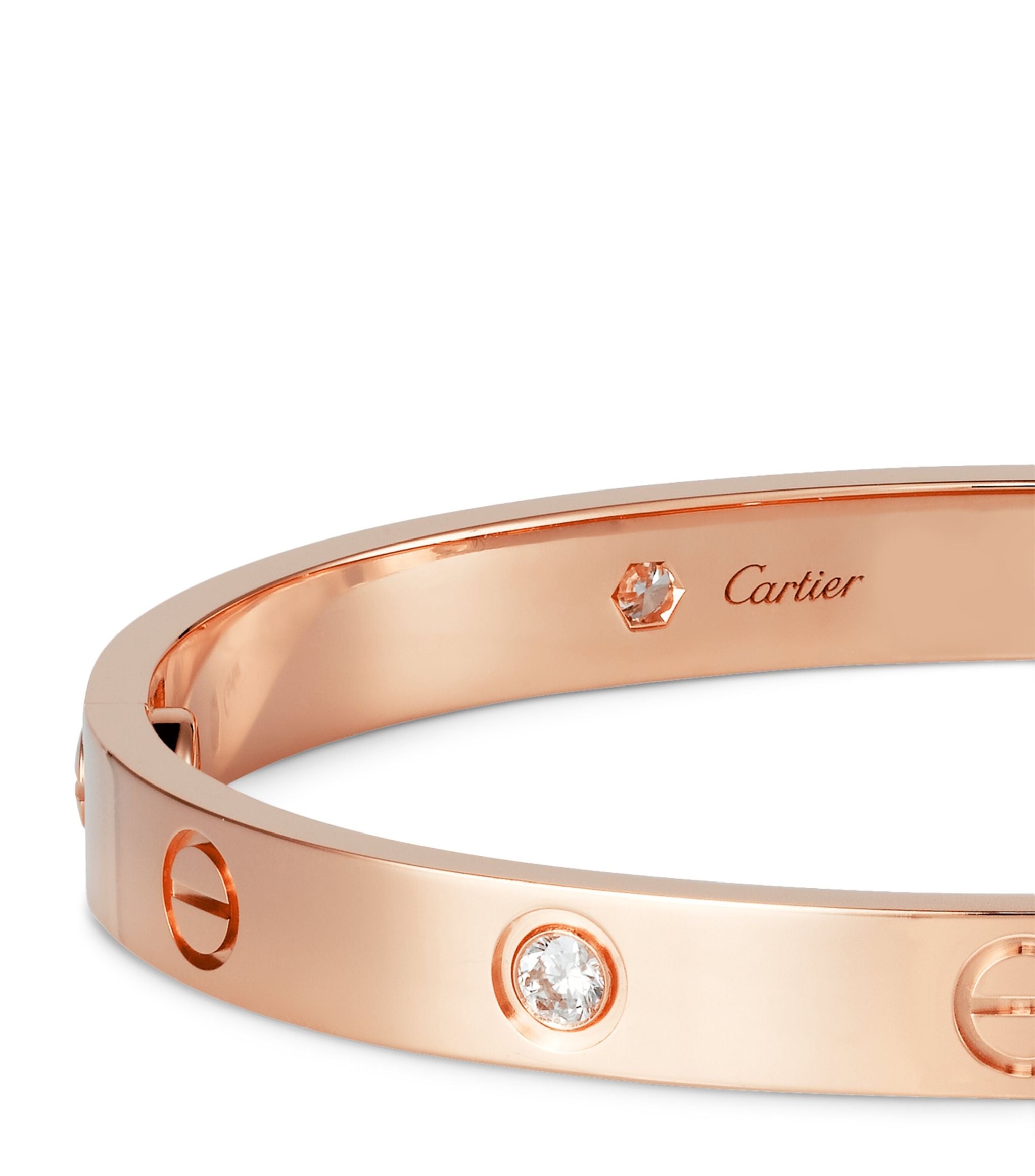 Rose Gold and Diamond LOVE Bracelet Miscellaneous Harrods   