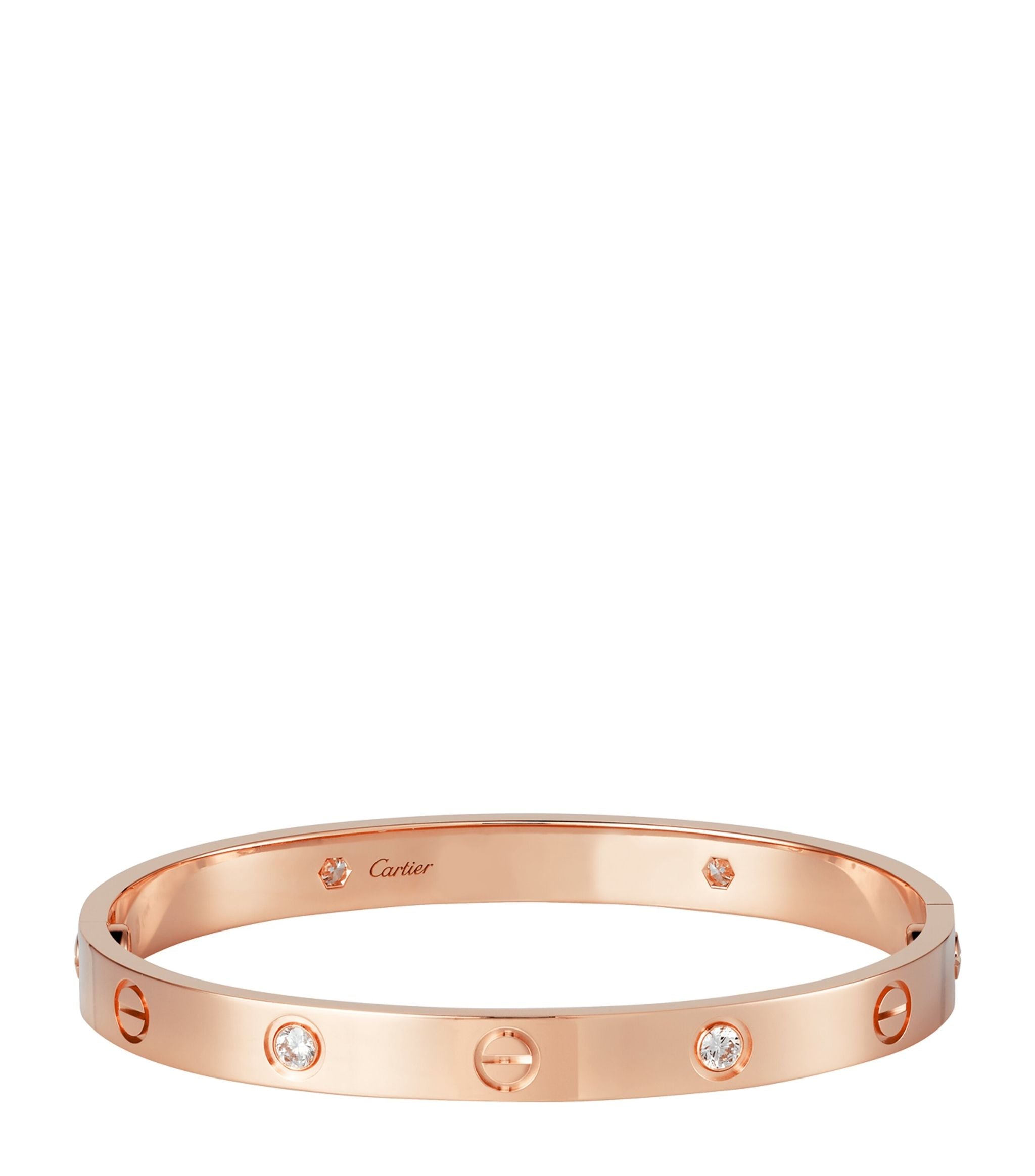 Rose Gold and Diamond LOVE Bracelet Miscellaneous Harrods   