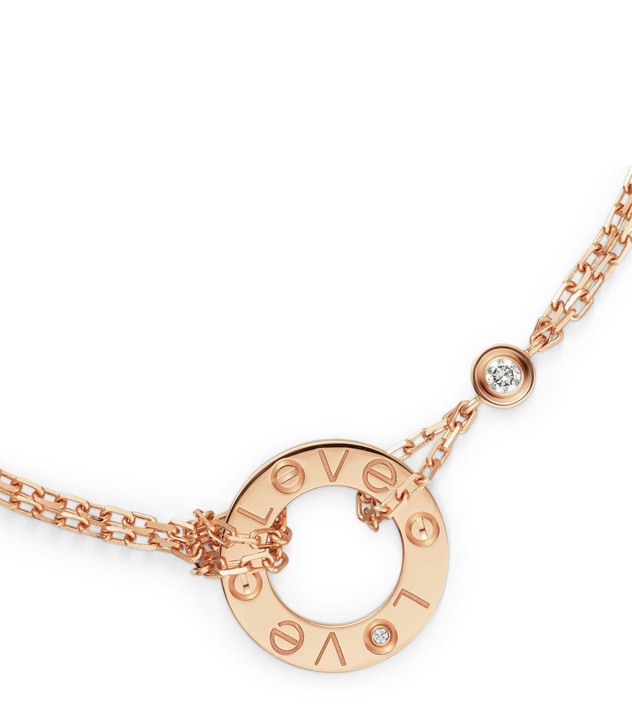 Rose Gold and Diamond LOVE Chain Bracelet