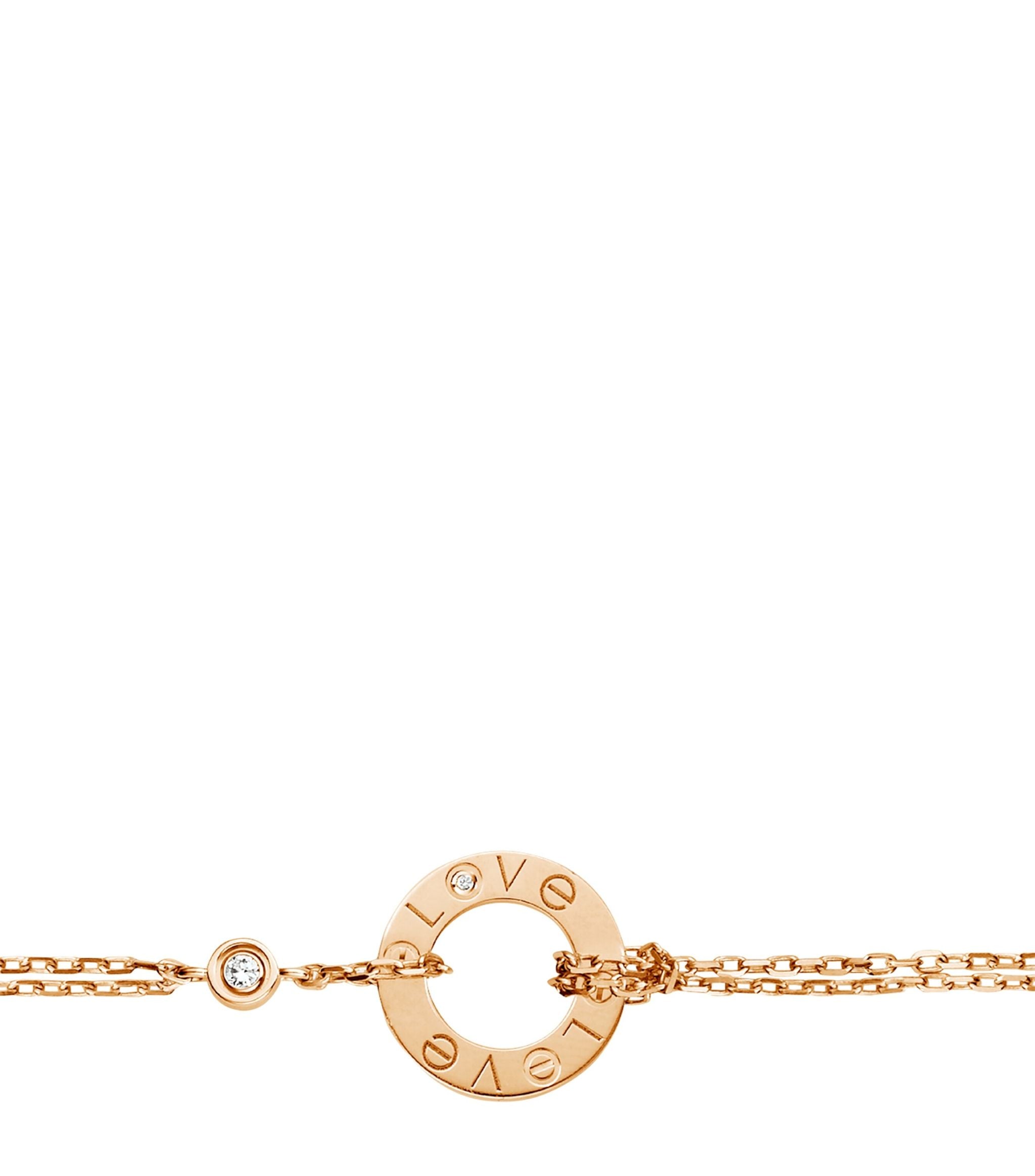 Rose Gold and Diamond LOVE Chain Bracelet GOODS Harrods   