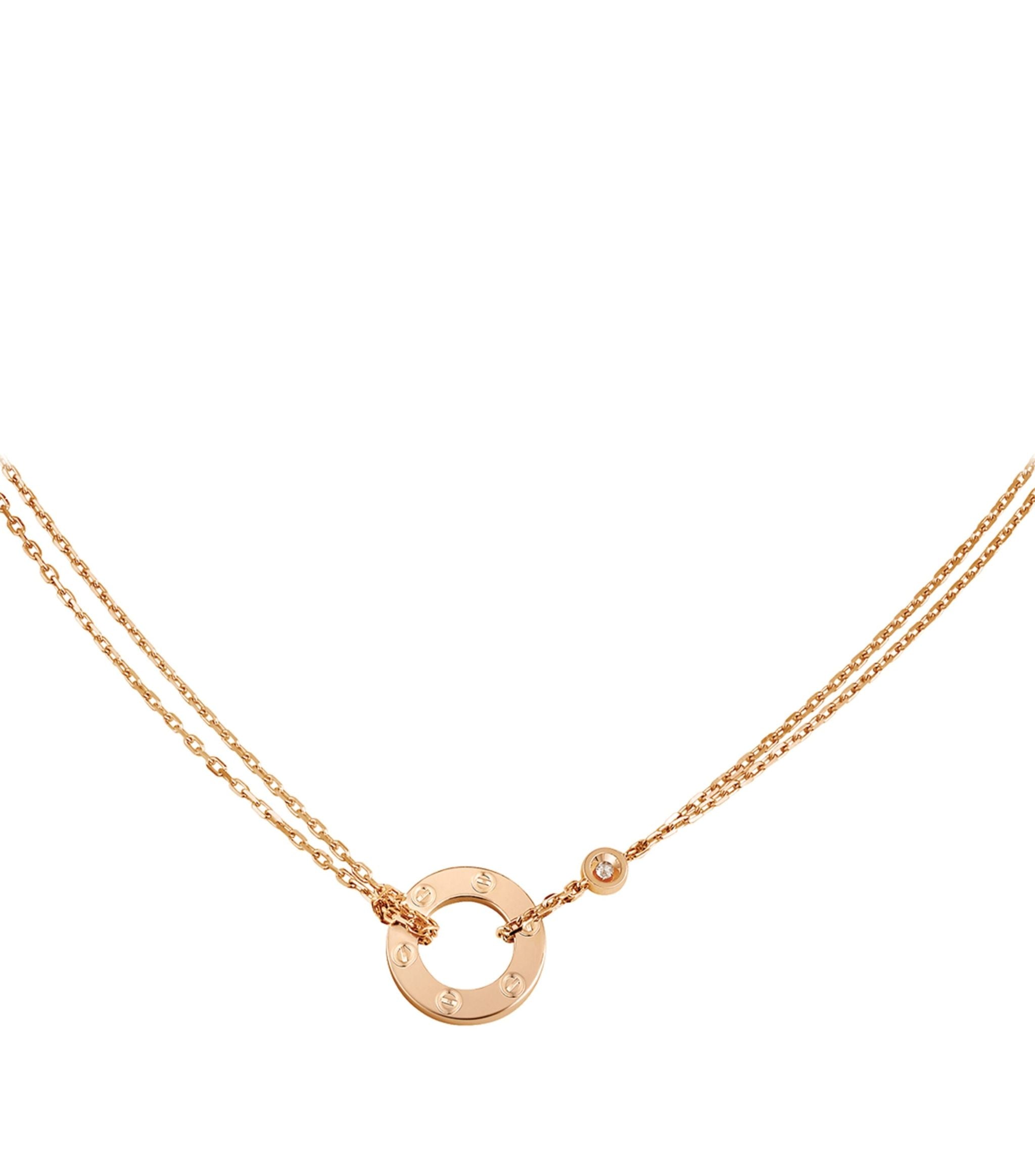 CRB7224509 - LOVE necklace, 2 diamonds - Rose gold, diamonds - Cartier
