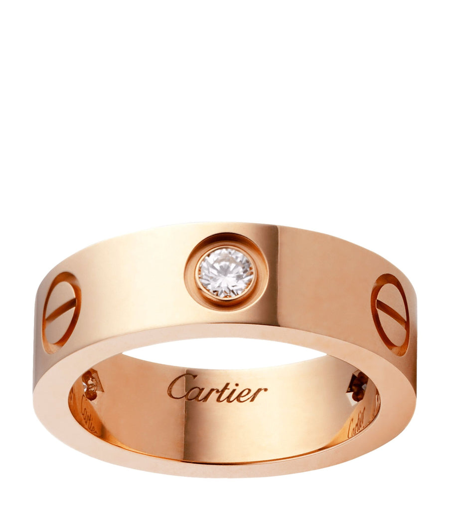 Rose Gold and Diamond LOVE Ring