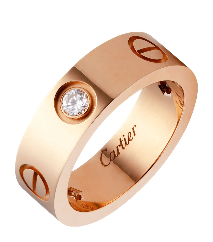 Rose Gold and Diamond LOVE Ring