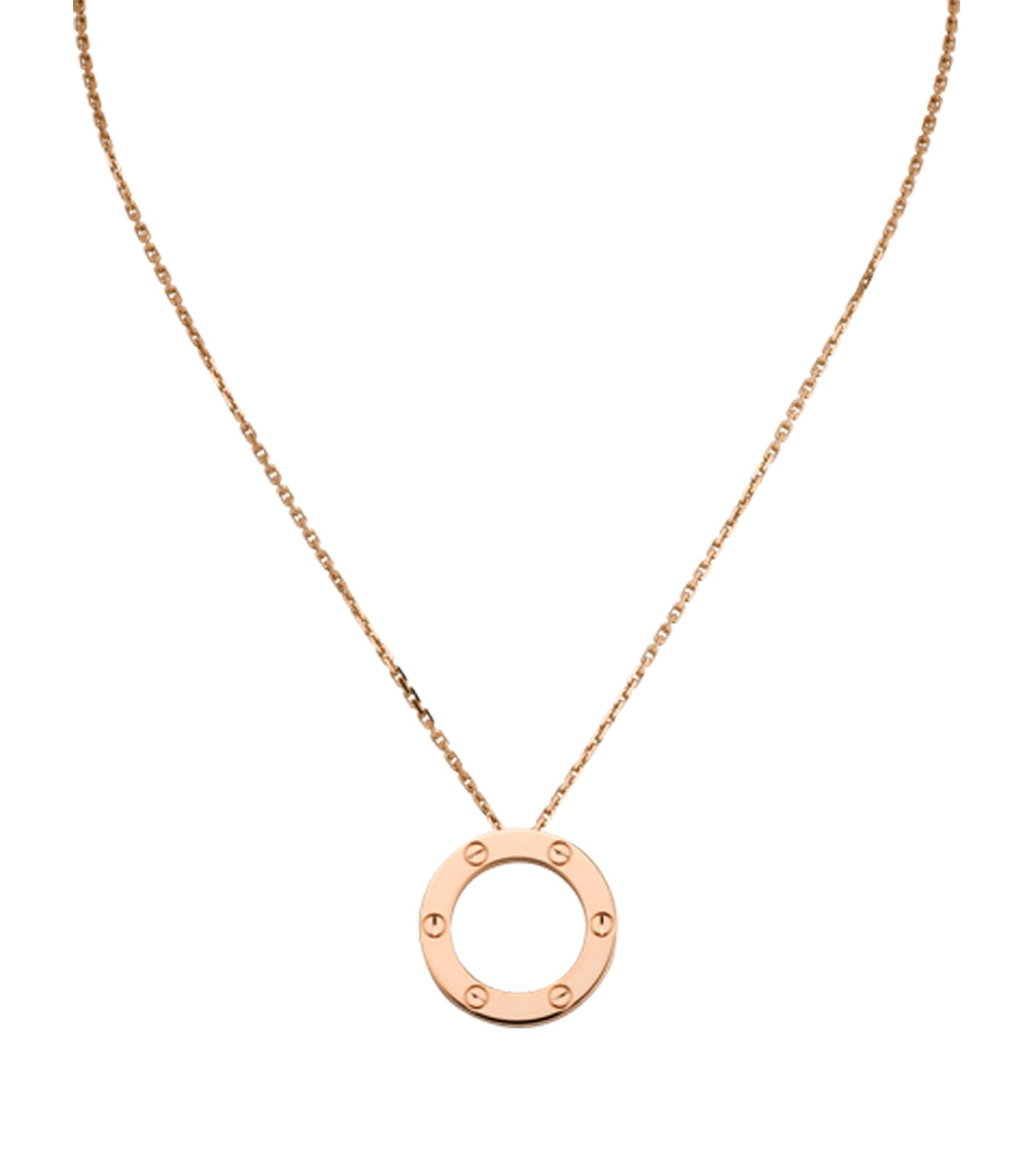 Rose Gold LOVE Necklace GOODS Harrods   