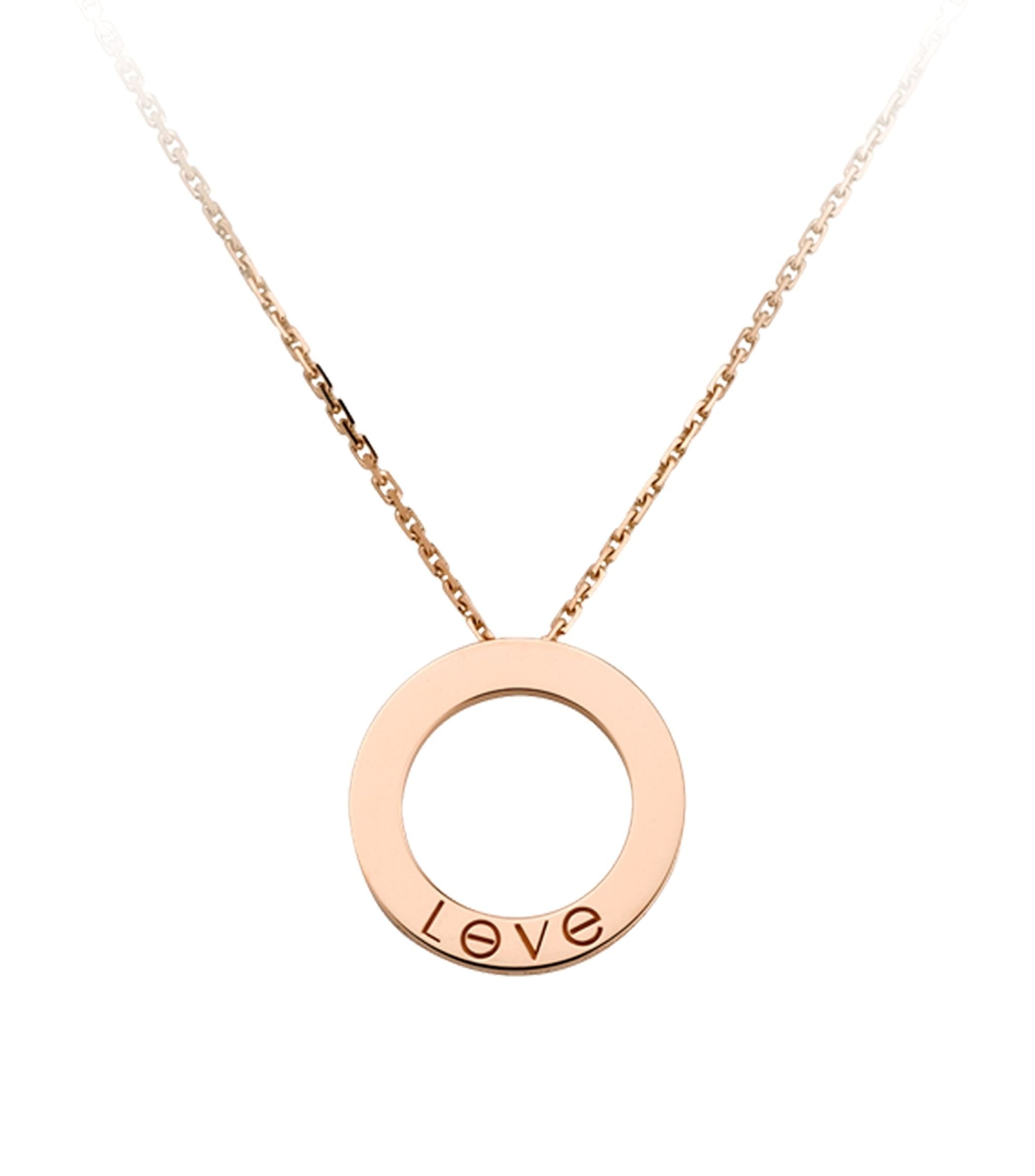 Rose Gold LOVE Necklace GOODS Harrods   