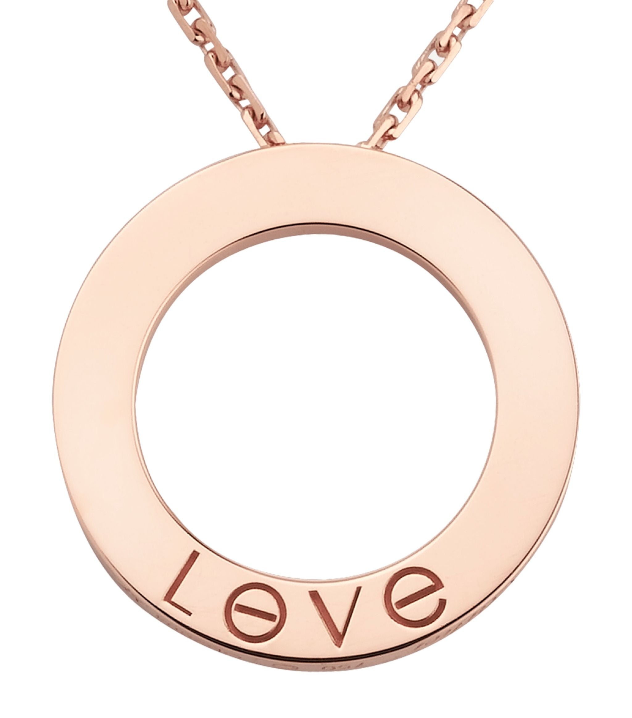 Rose Gold LOVE Necklace GOODS Harrods   