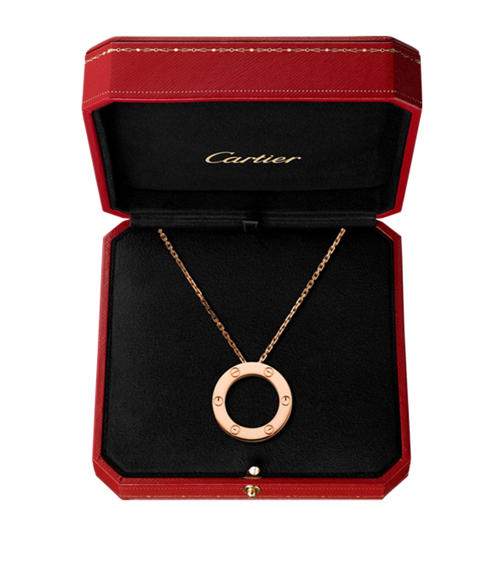 Rose Gold LOVE Necklace GOODS Harrods   