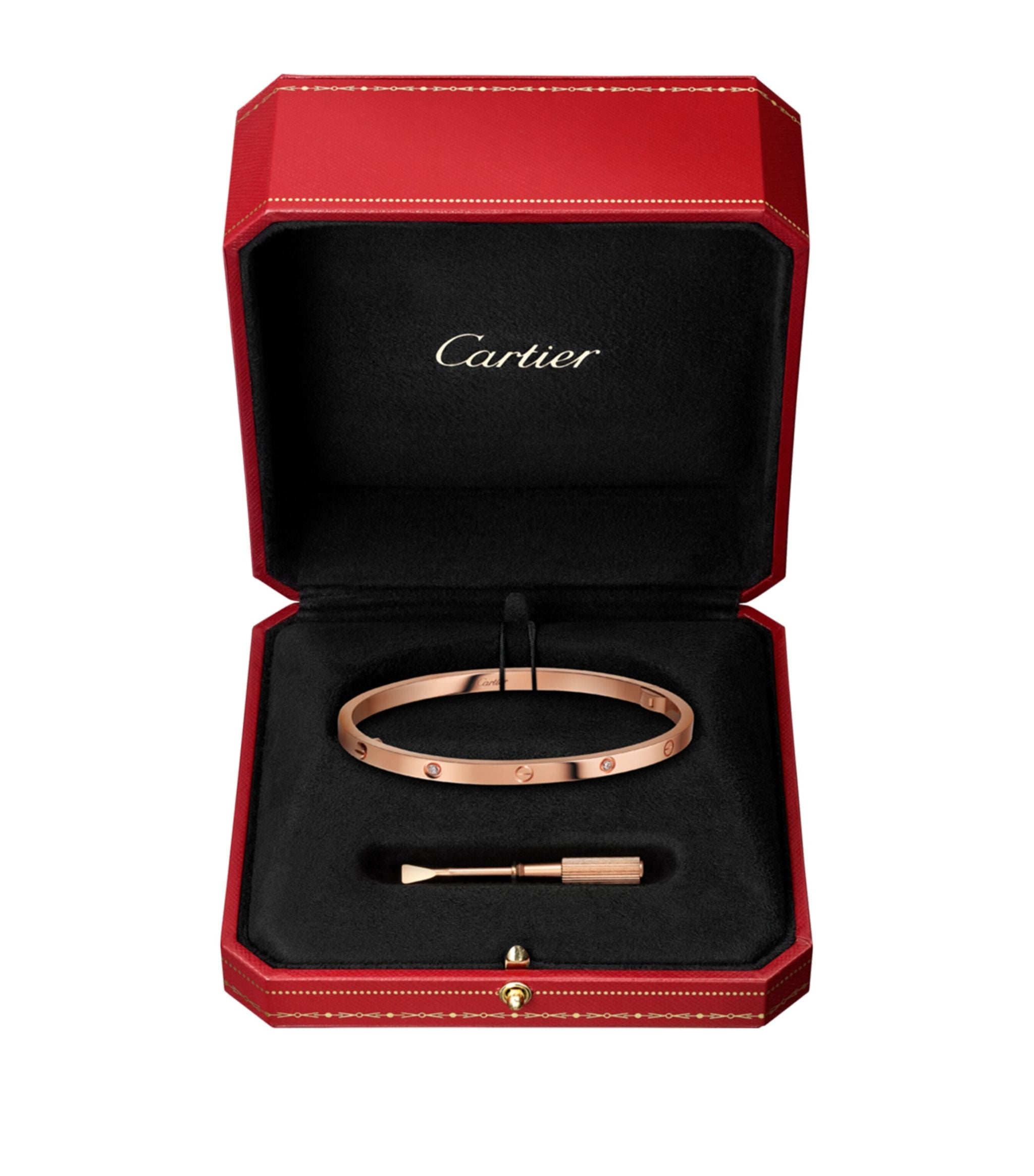 Small Rose Gold and Diamond LOVE Bracelet GOODS Harrods   