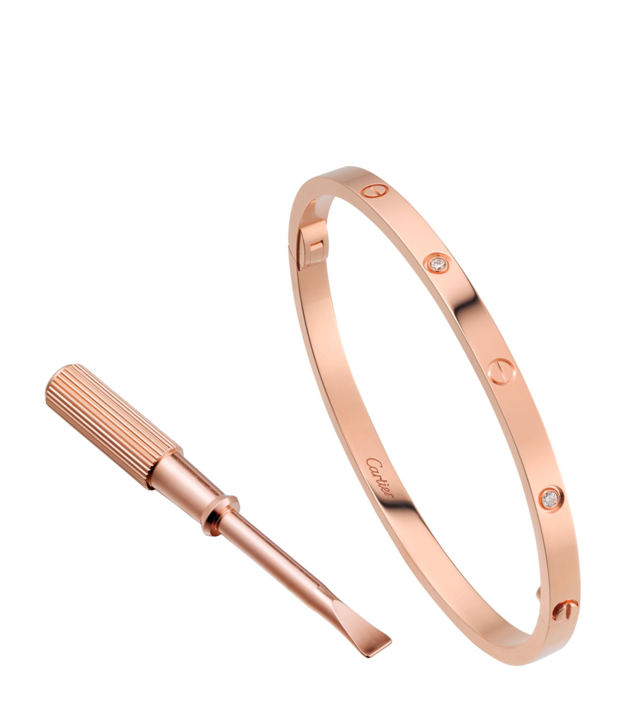 Small Rose Gold and Diamond LOVE Bracelet GOODS Harrods   