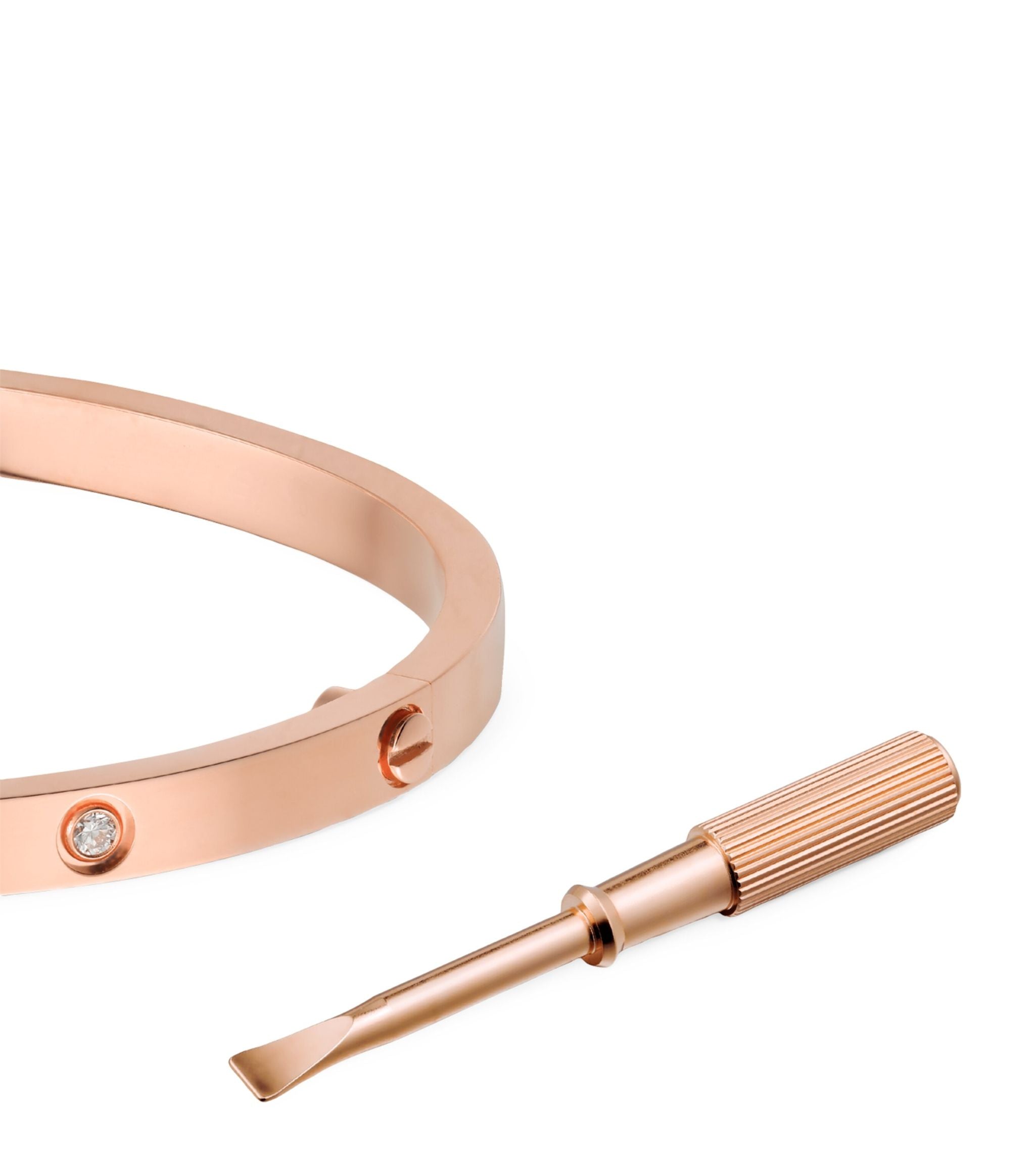 Small Rose Gold and Diamond LOVE Bracelet GOODS Harrods   