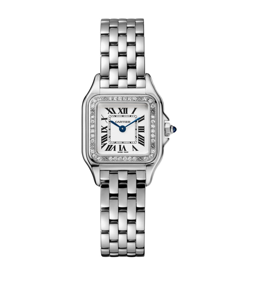 Small Stainless Steel and Diamond Panthère de Cartier Watch 30mm