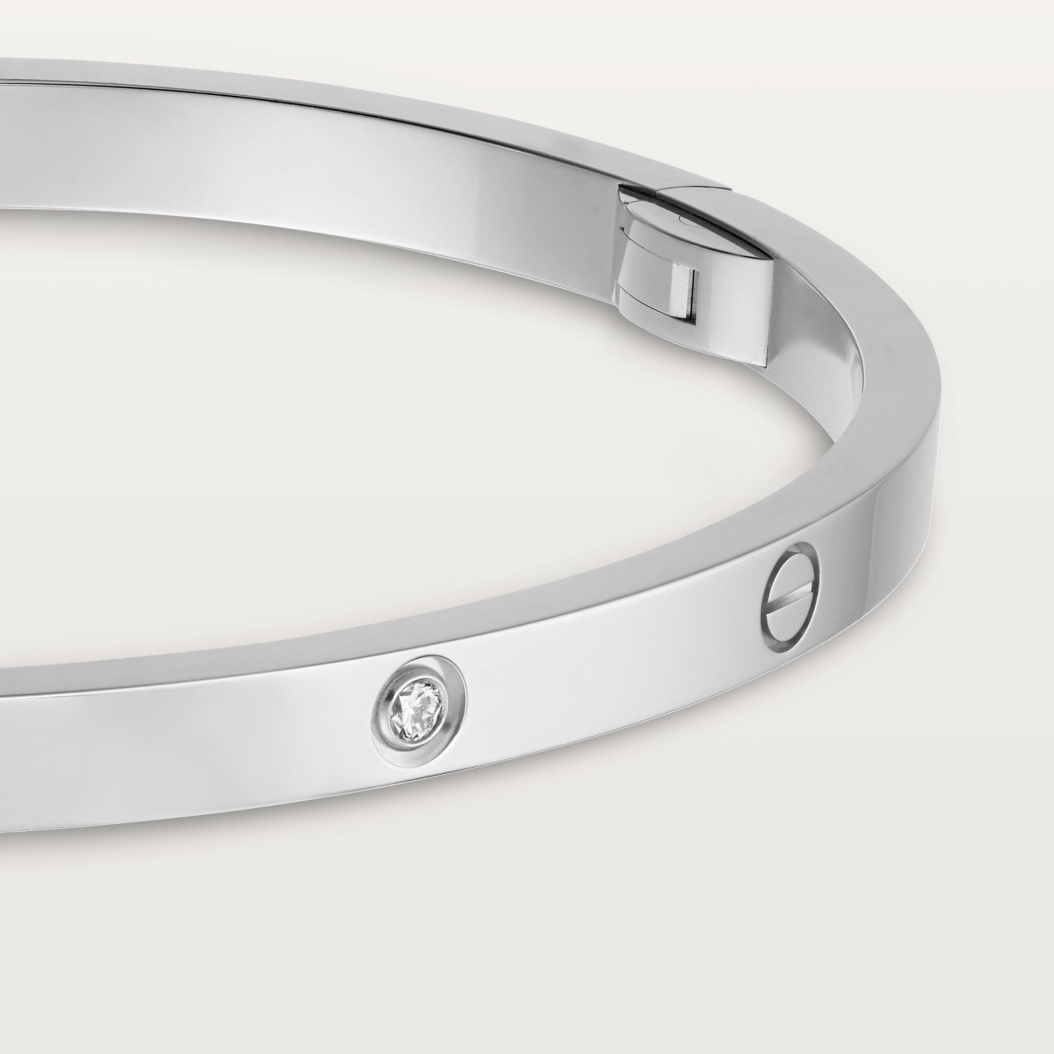 Small White Gold and Diamond LOVE Bracelet GOODS Harrods   