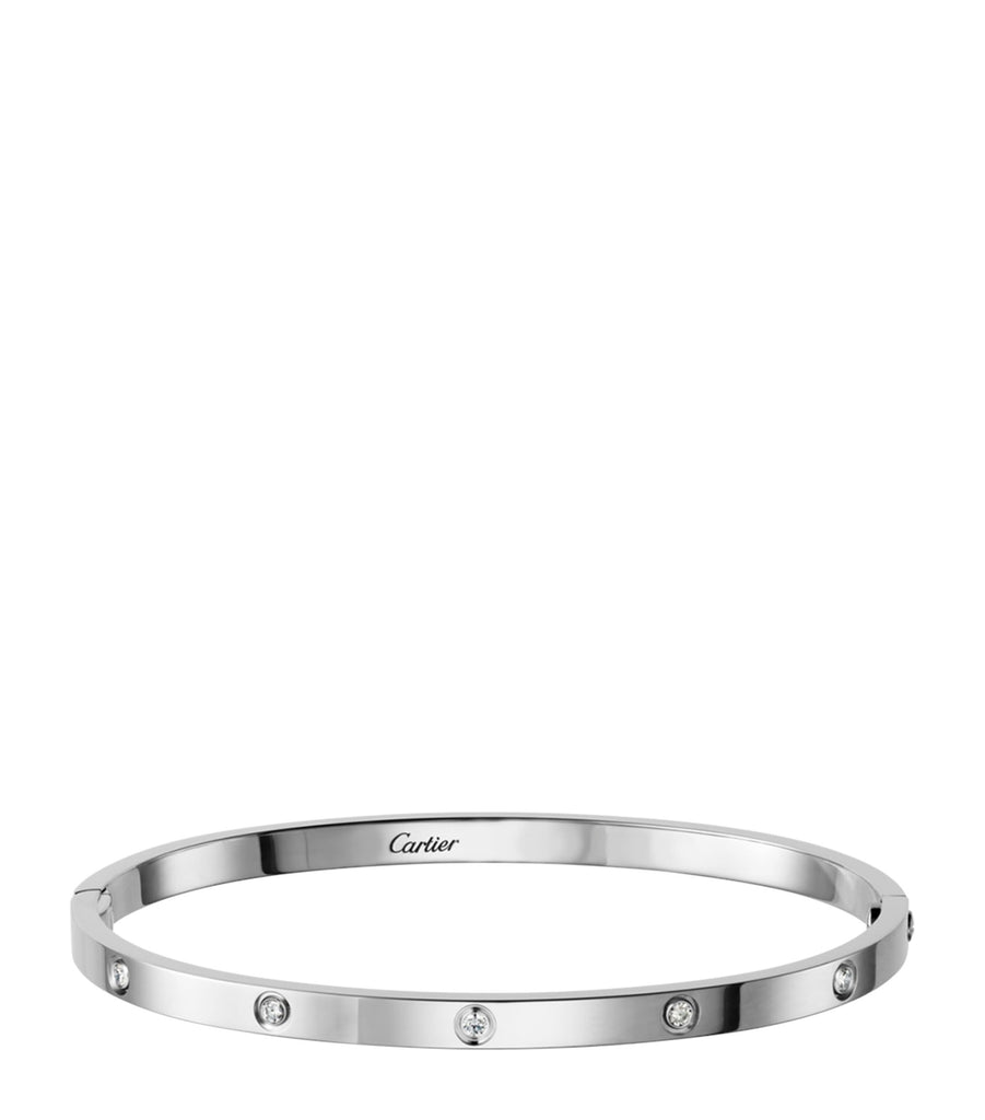 Small White Gold and Diamond LOVE Bracelet