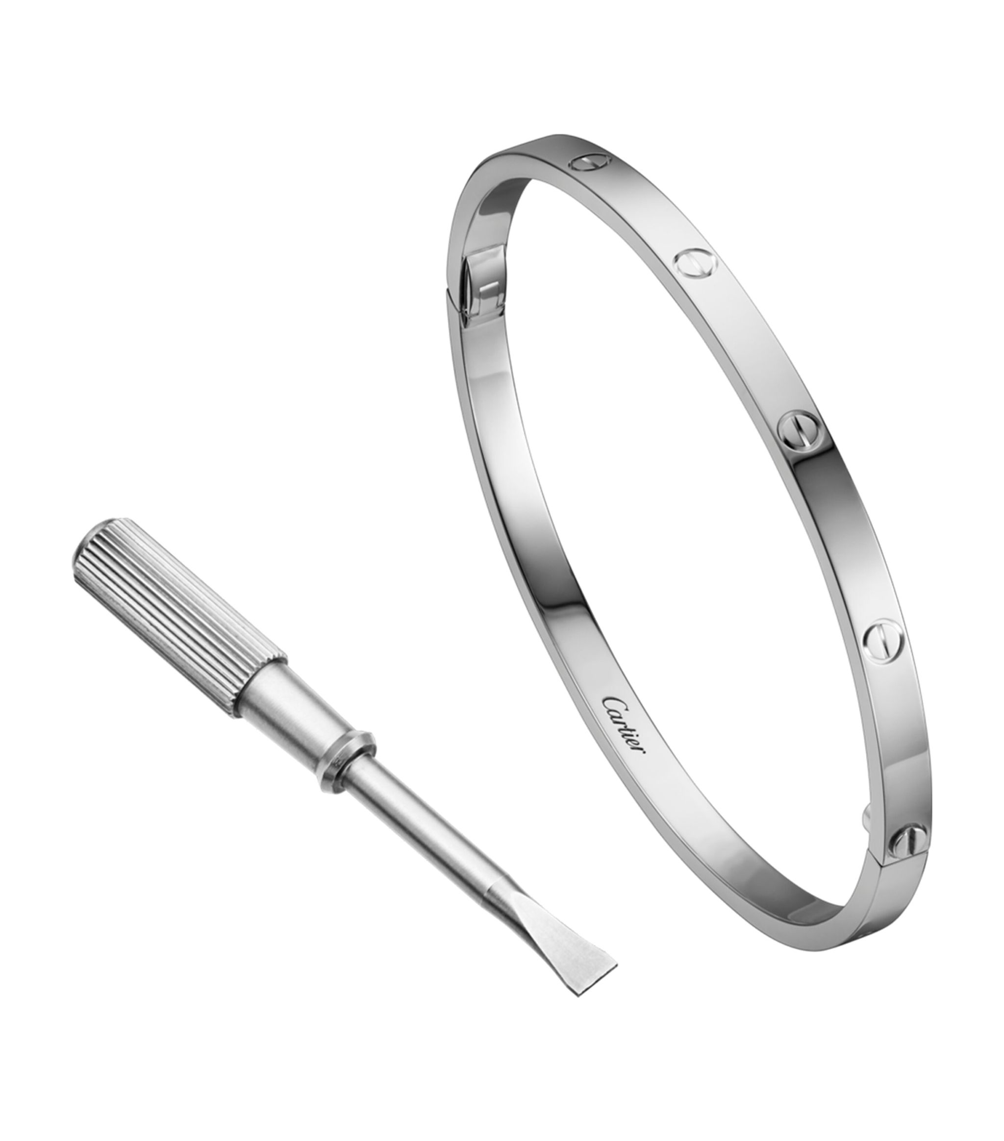 Small White Gold LOVE Bracelet GOODS Harrods   