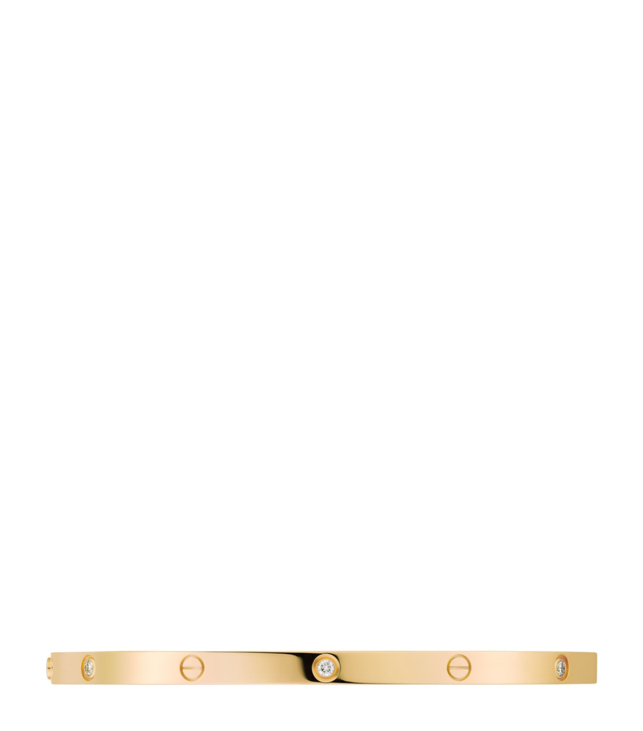 Small Yellow Gold and Diamond LOVE Bracelet GOODS Harrods   