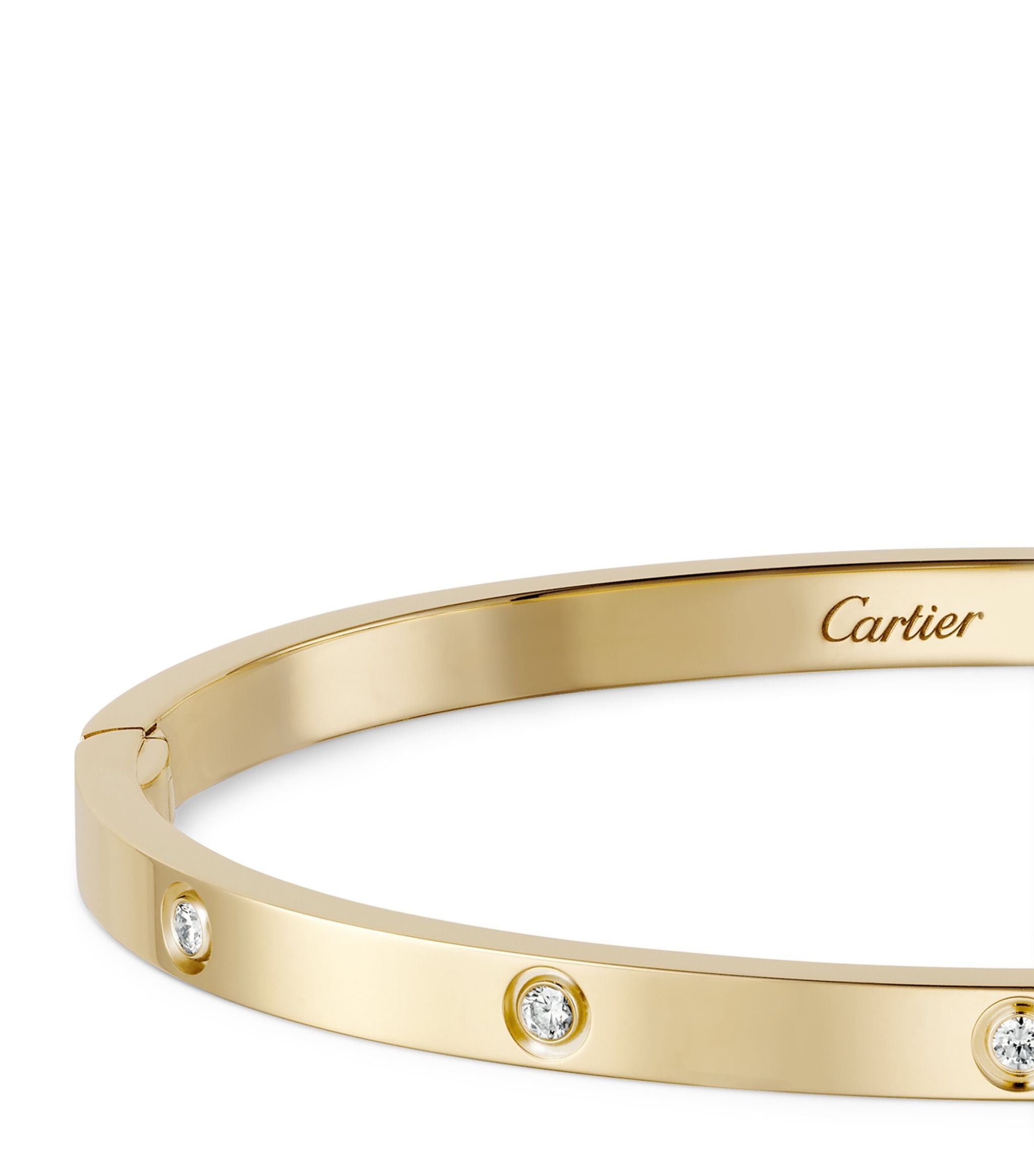 Small Yellow Gold and Diamond LOVE Bracelet GOODS Harrods   