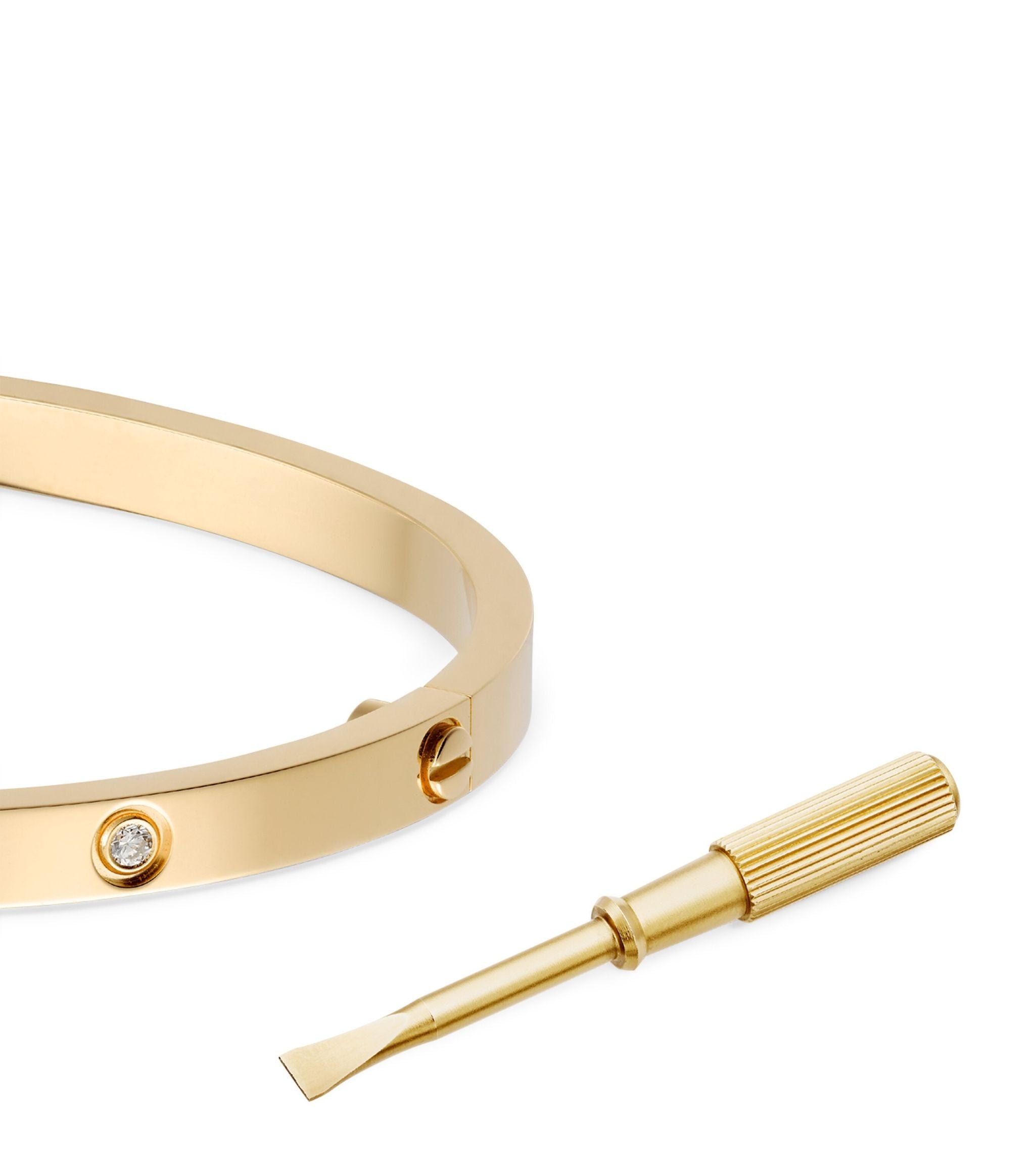 Small Yellow Gold and Diamond LOVE Bracelet GOODS Harrods   