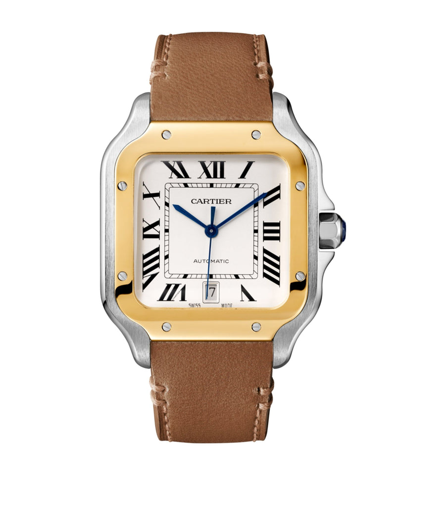 Stainless Steel and Yellow Gold Santos de Cartier Watch 39.8mm